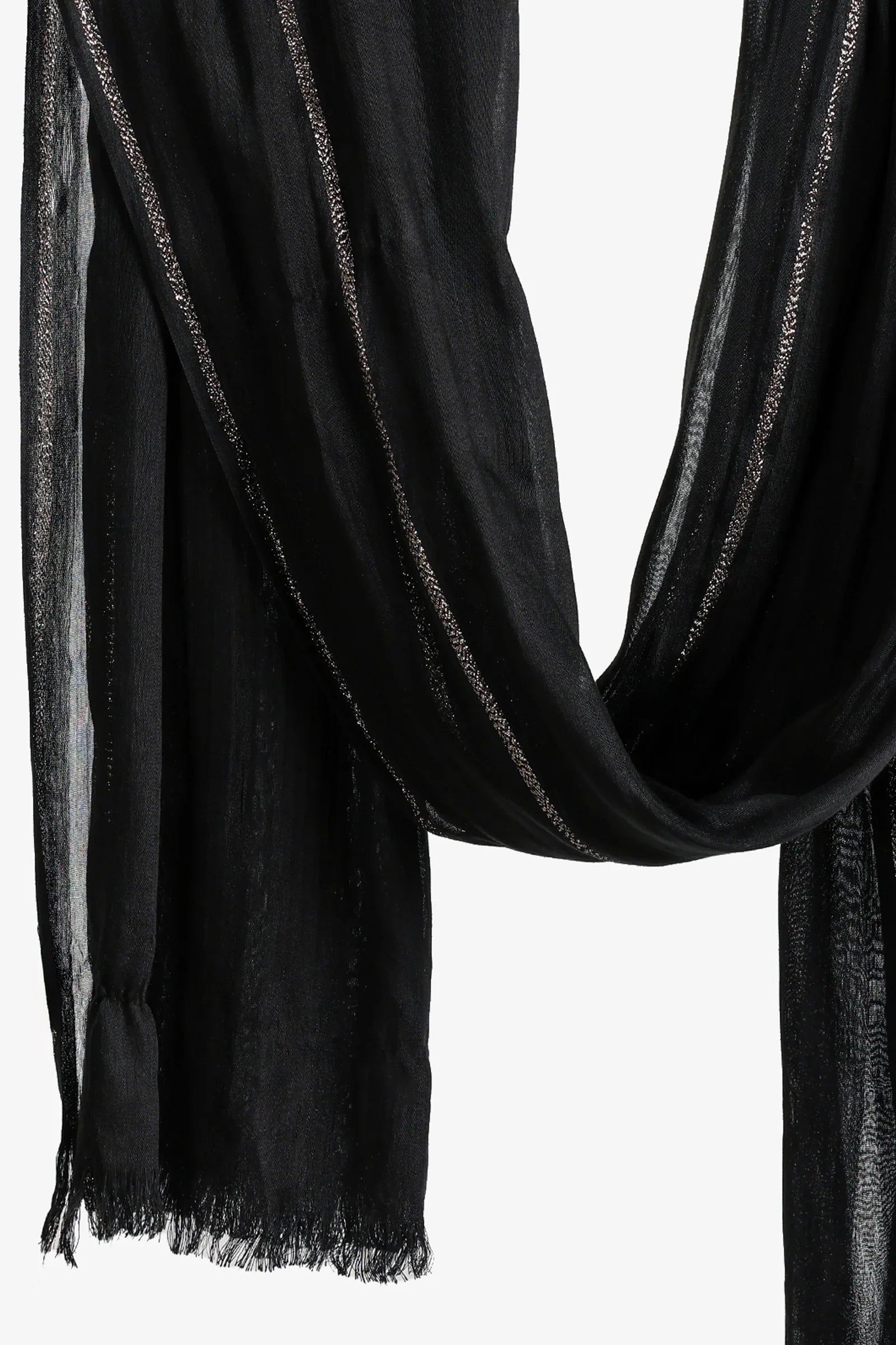 Black Glitter Stripe Scarf
