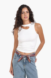Front Cut Out Sleeveless Top