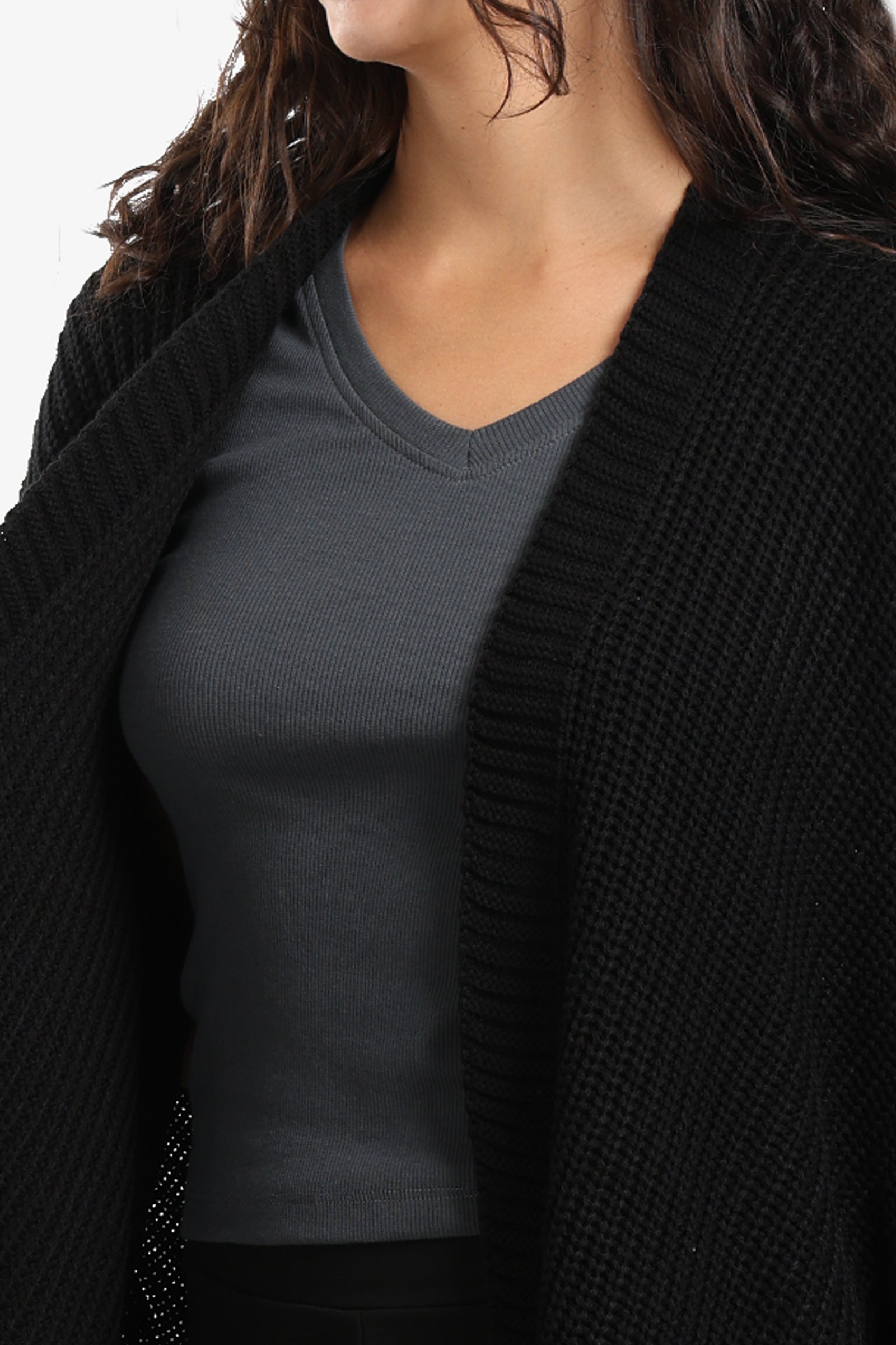 بونشو محبوك واسع القصة