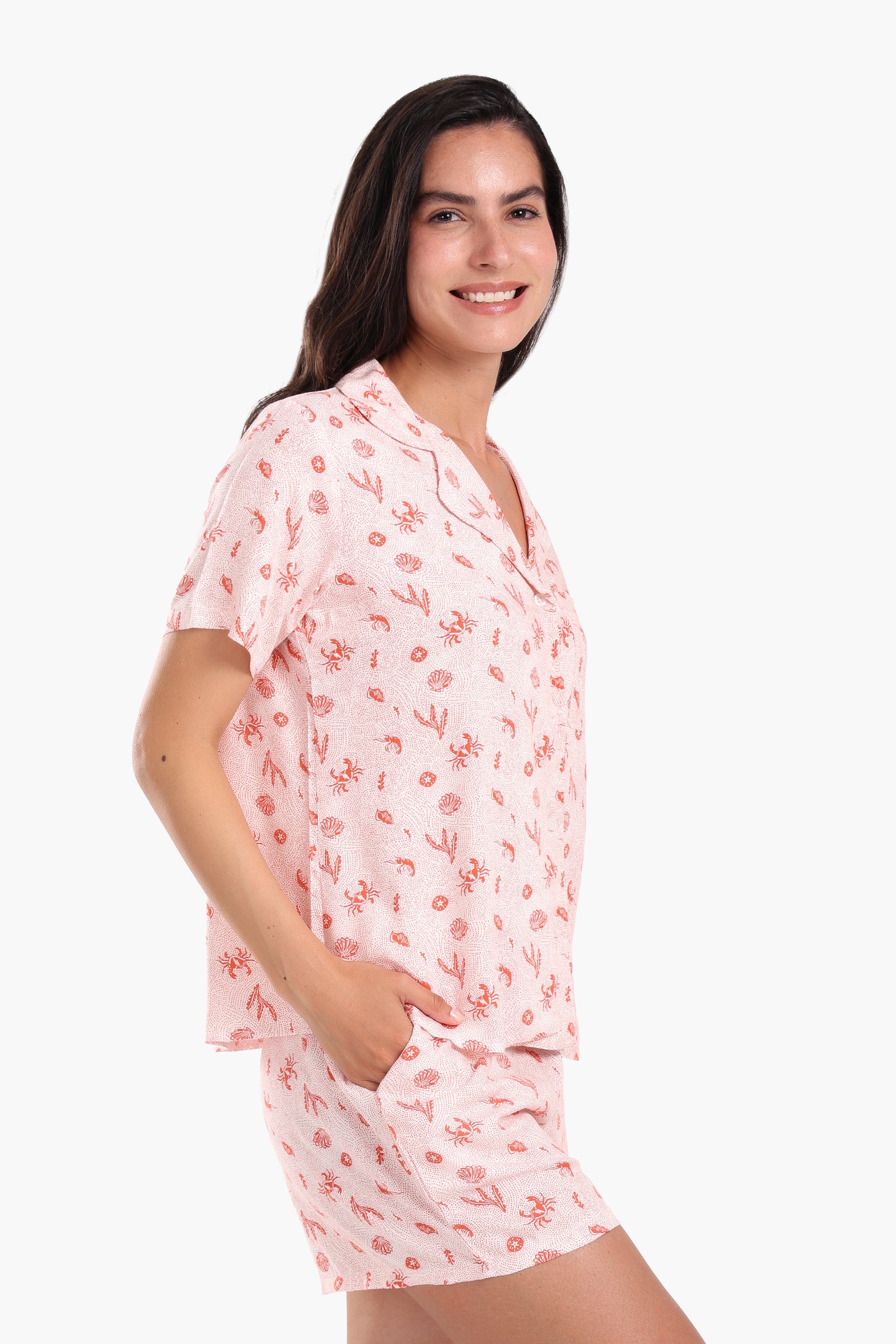 Crab & Shells Viscose Pyjama Set