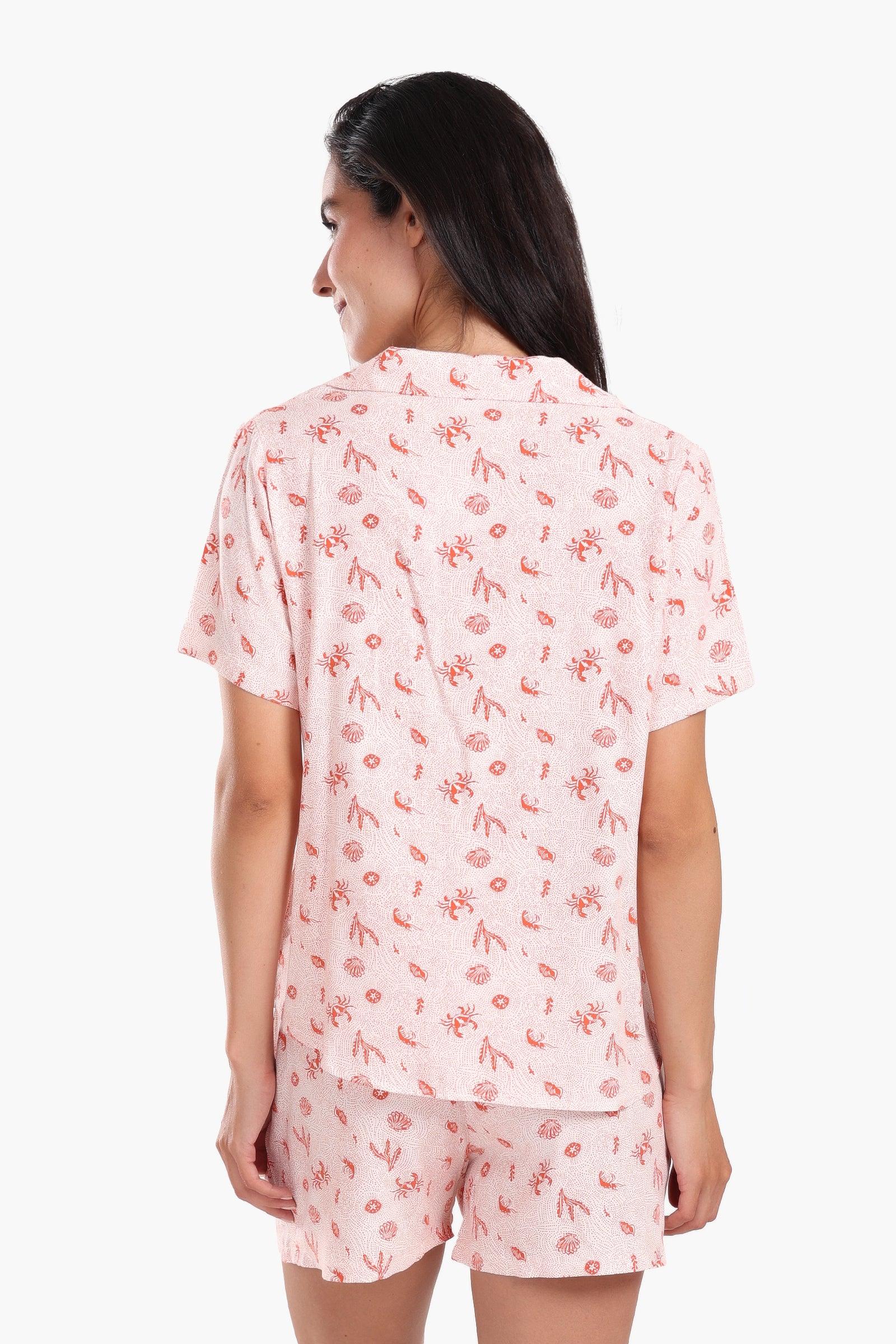Crab & Shells Viscose Pyjama Set