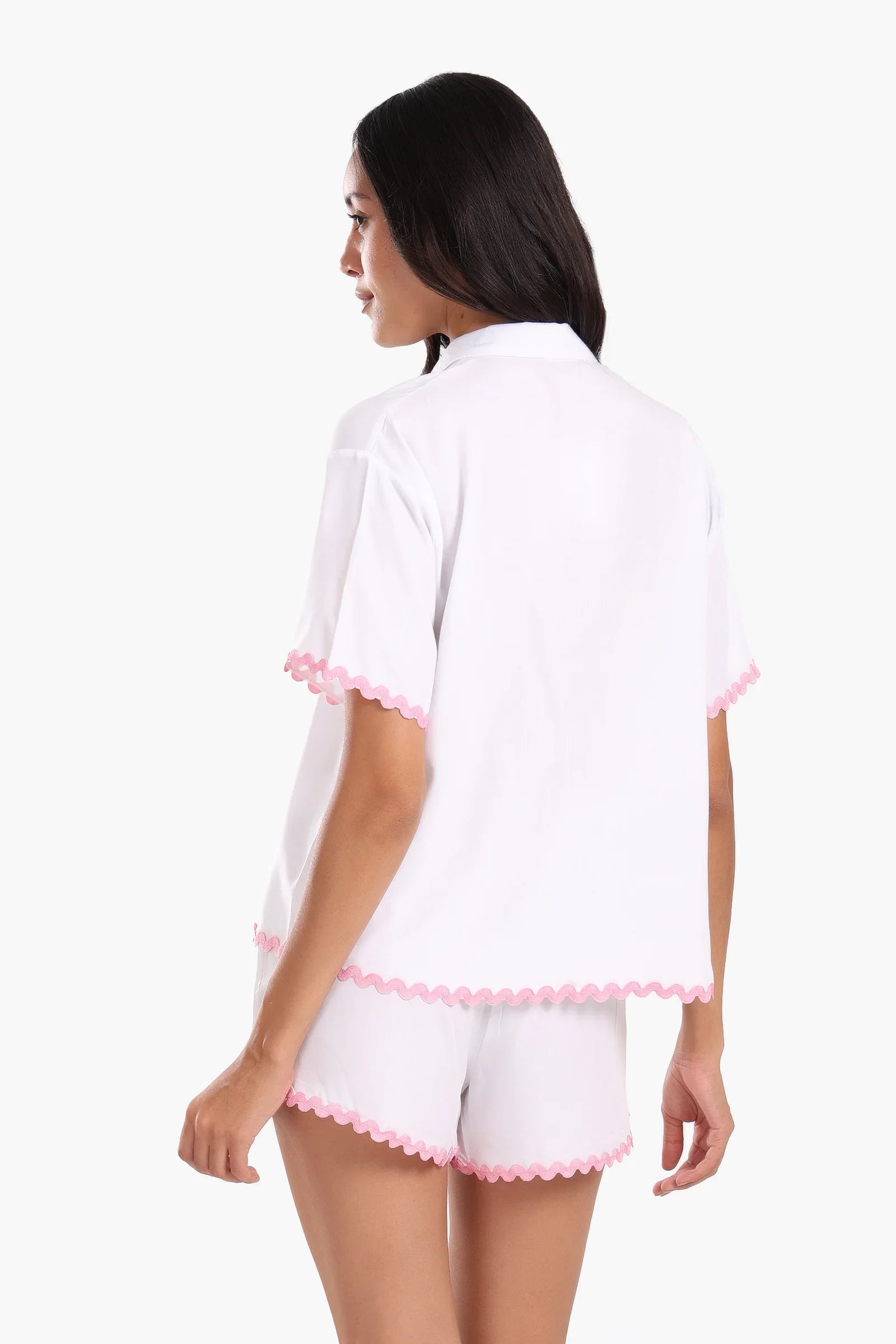 Wavy Trim Pyjama Set