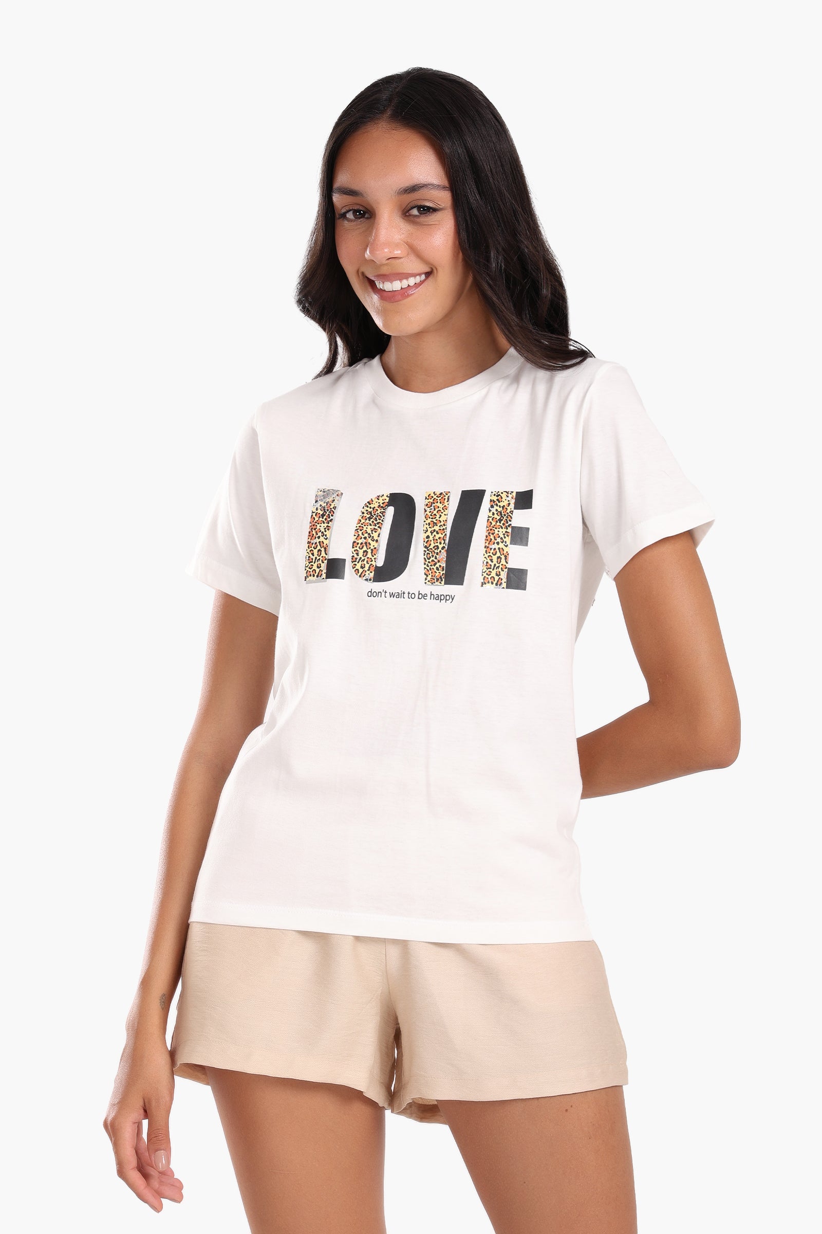 "LOVE" Printed Cotton T-Shirt