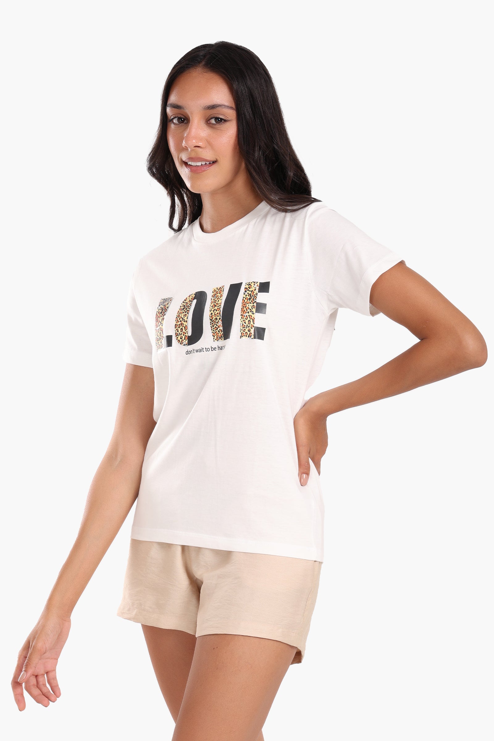 "LOVE" Printed Cotton T-Shirt