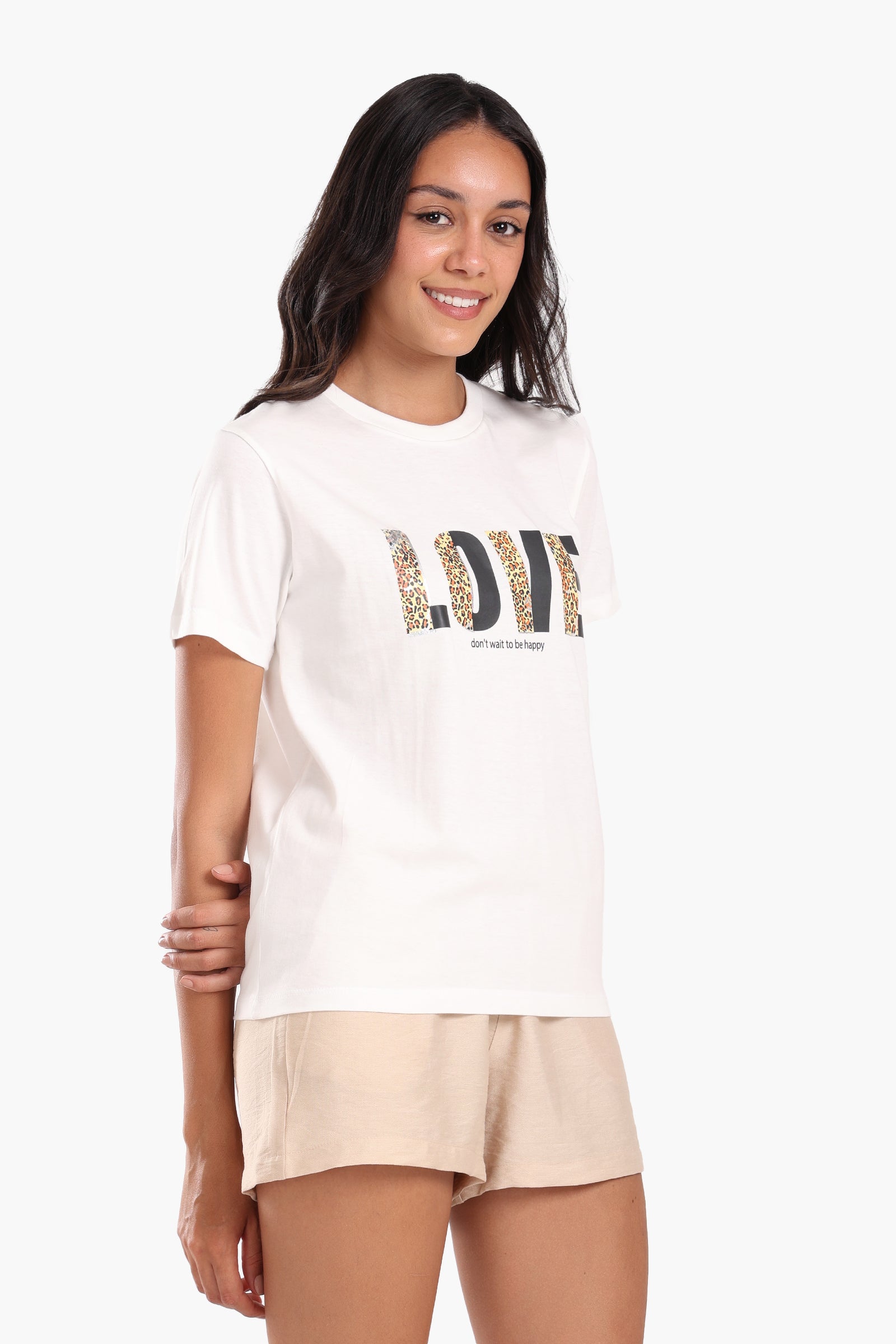 "LOVE" Printed Cotton T-Shirt