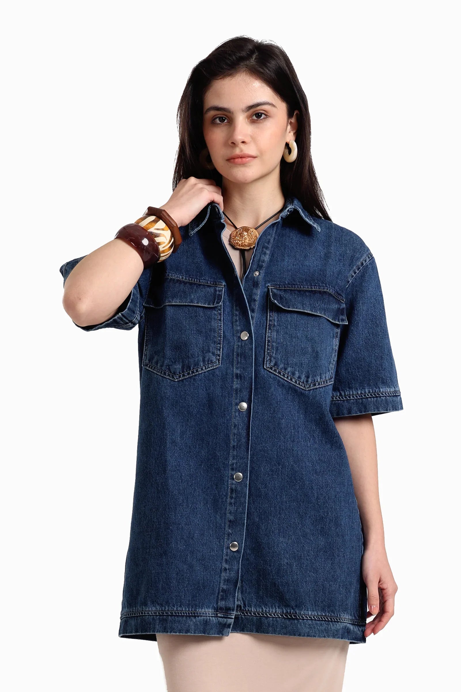 Denim Shirt With Pockets