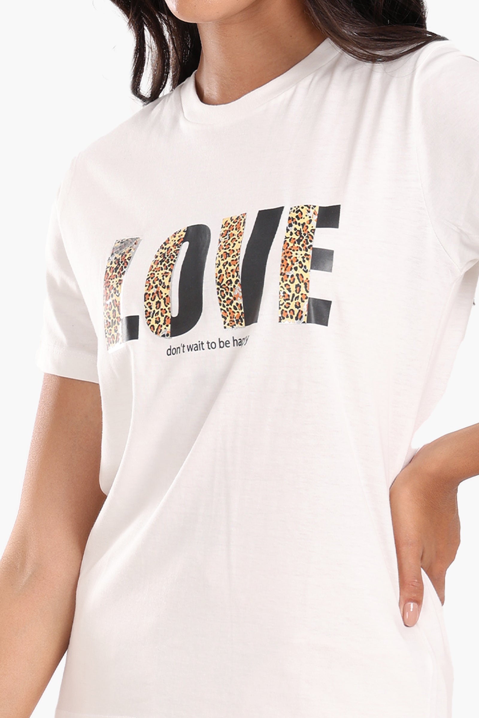 "LOVE" Printed Cotton T-Shirt