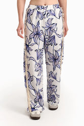 Floral Pants with Fringe Detail