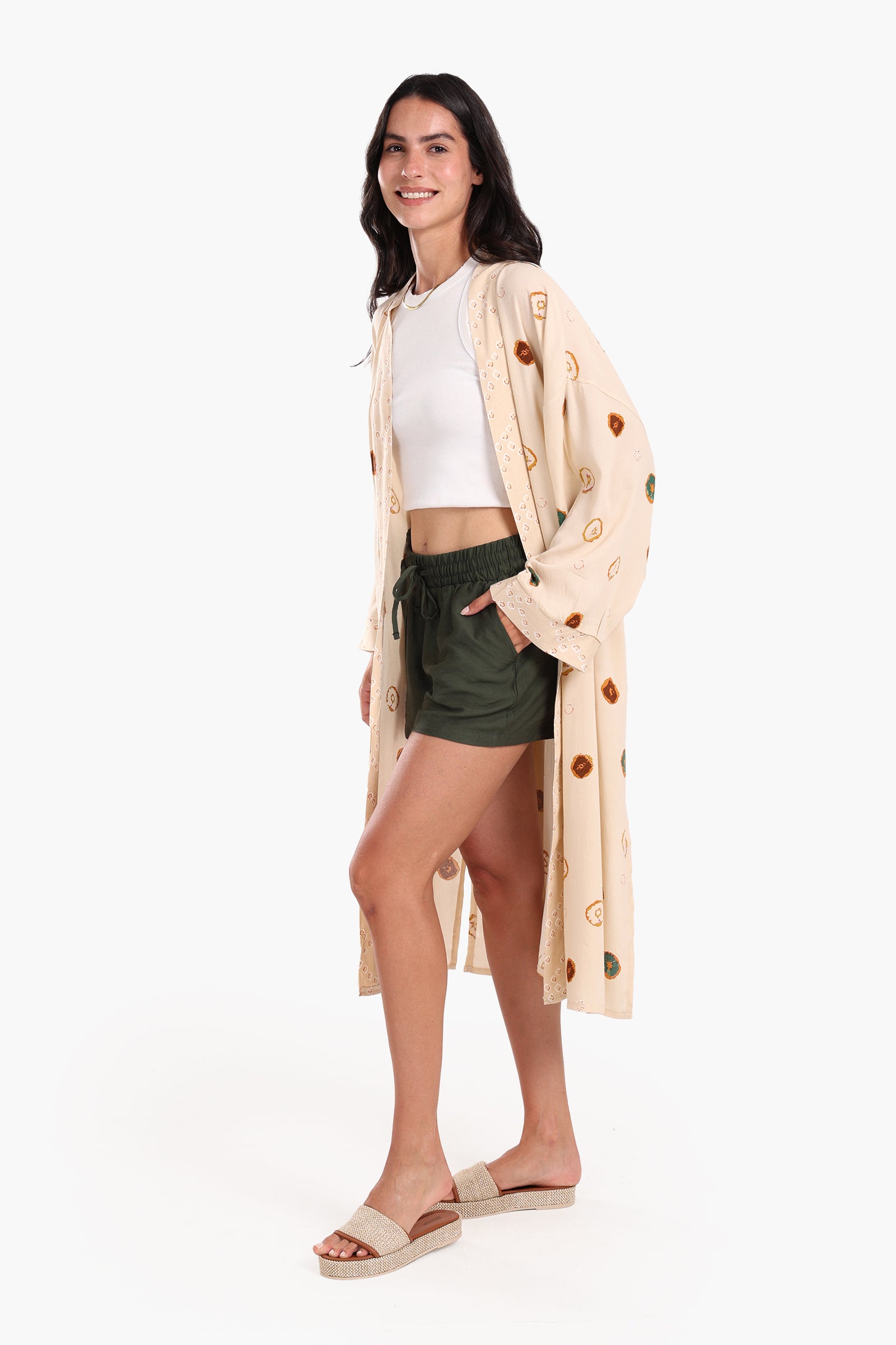 Casual Printed Cotton Cardigan