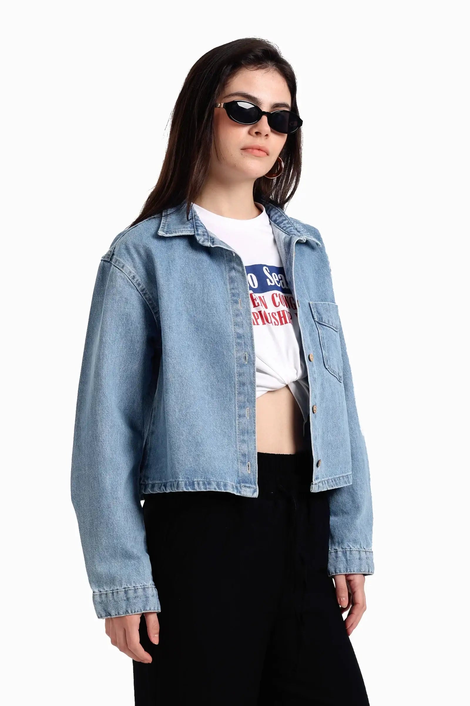 Classic Cropped Denim Jacket Carina Wear – Carina Wear كارينا