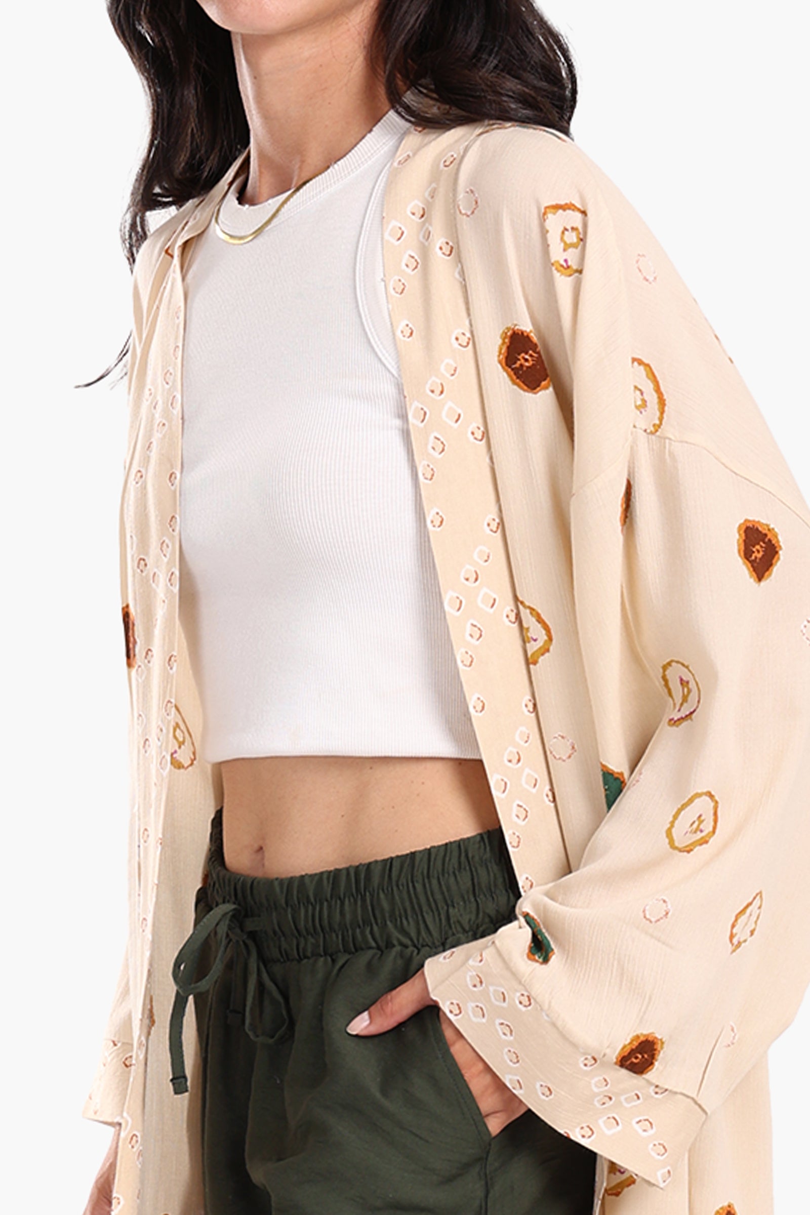 Casual Printed Cotton Cardigan