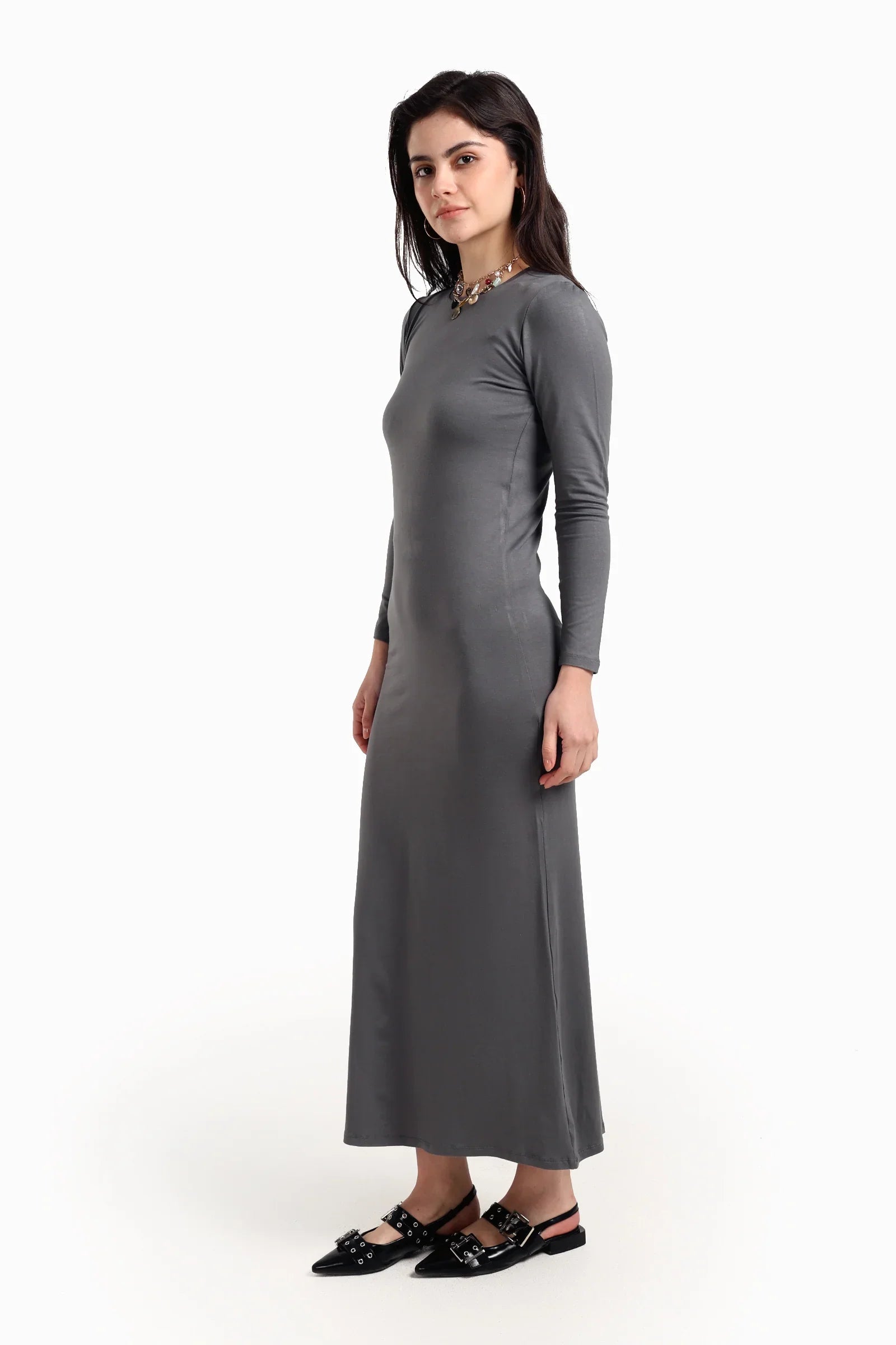 Slim Dress with Back Slit