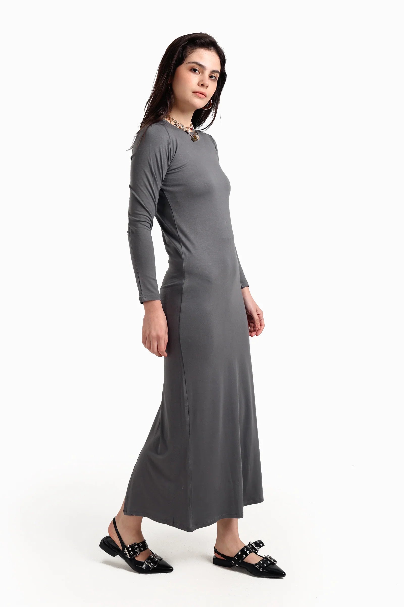 Slim Dress with Back Slit