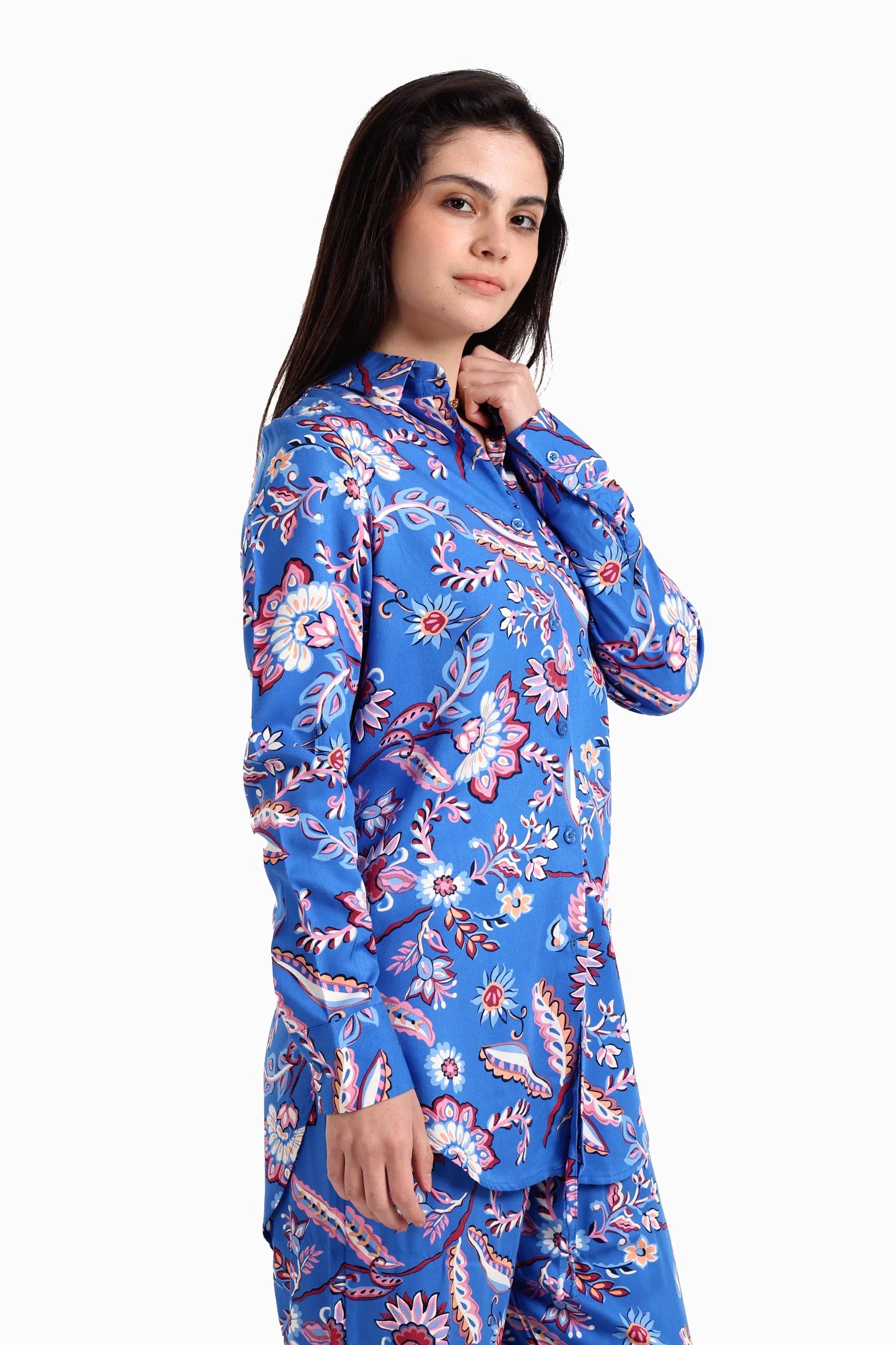 قميص قطن مطبوع بكم