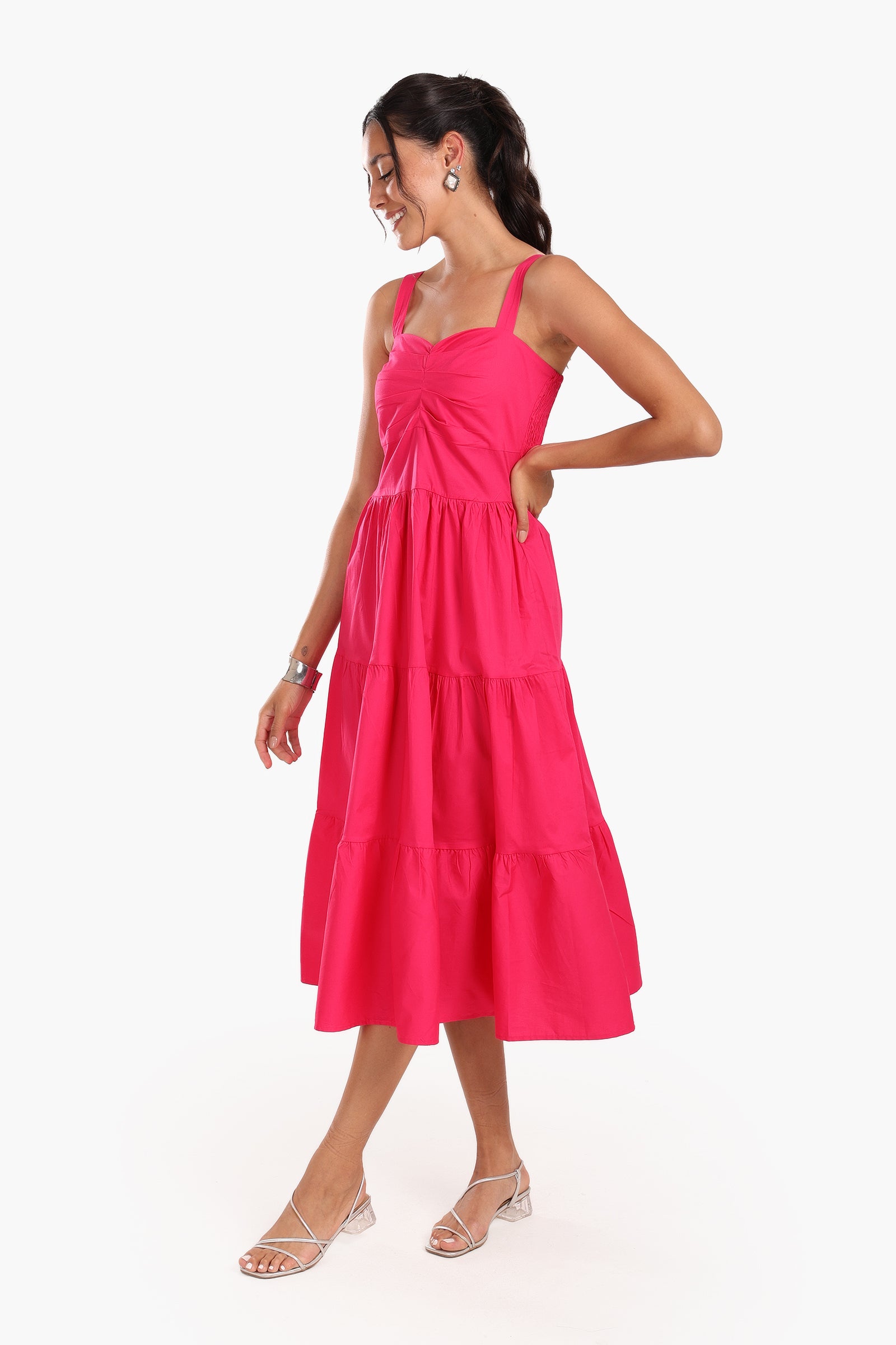 Sleeveless Tiered Midi Dress