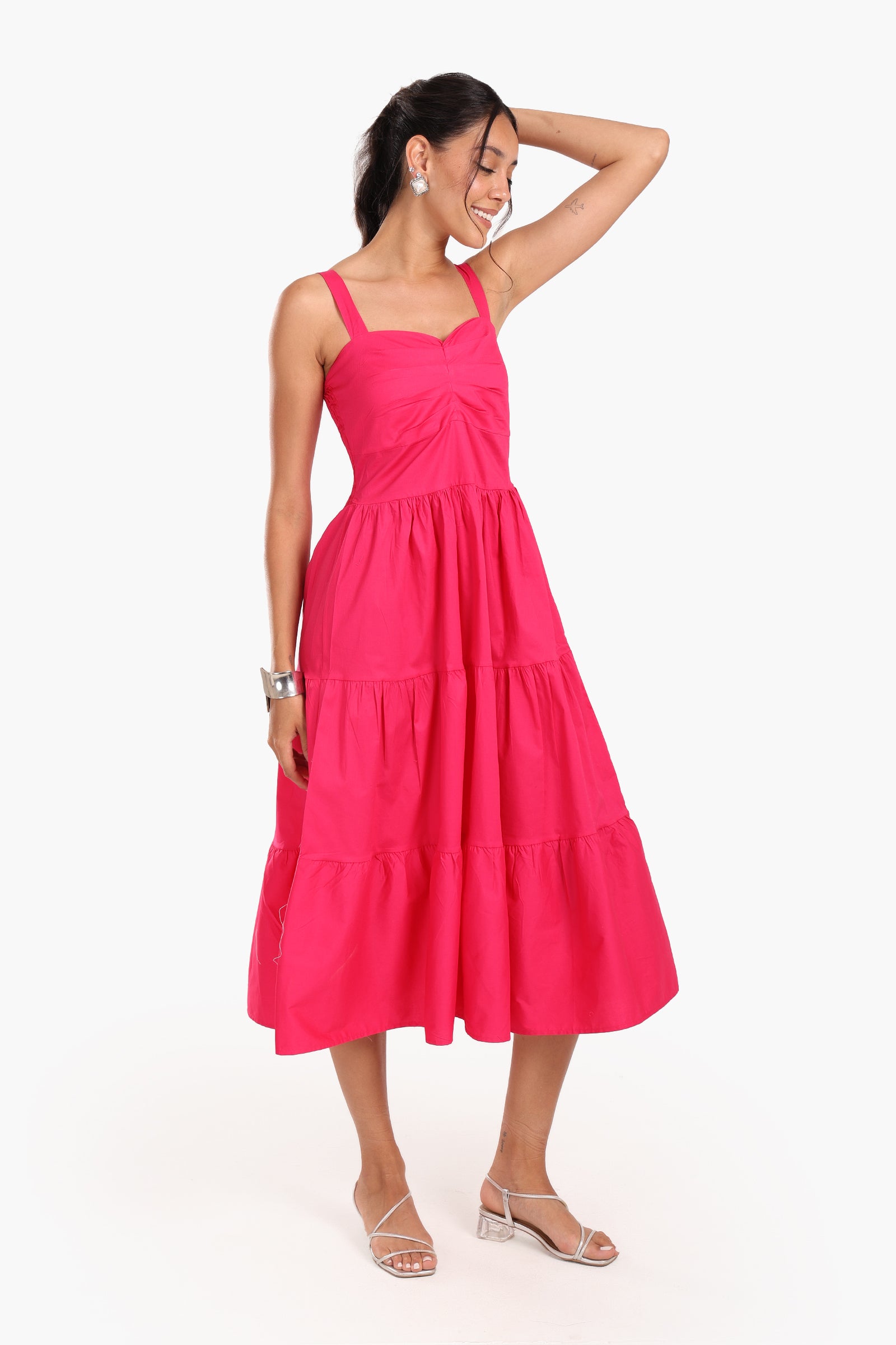 Sleeveless Tiered Midi Dress