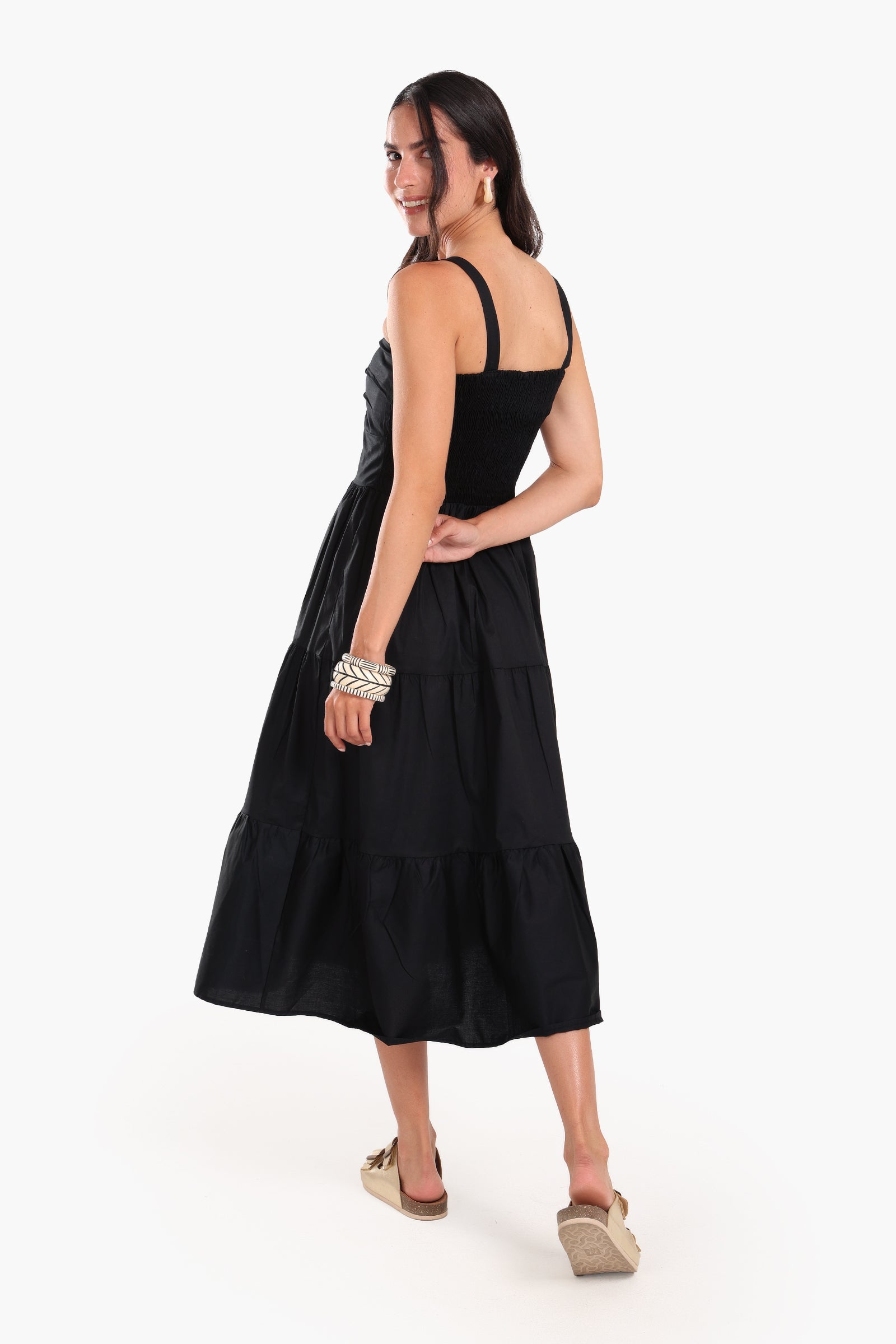 Sleeveless Tiered Midi Dress