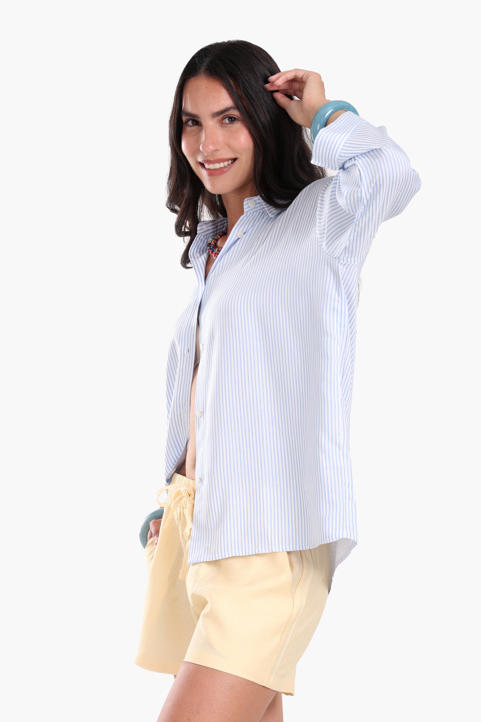 Striped 3/4 Sleeve Shirt