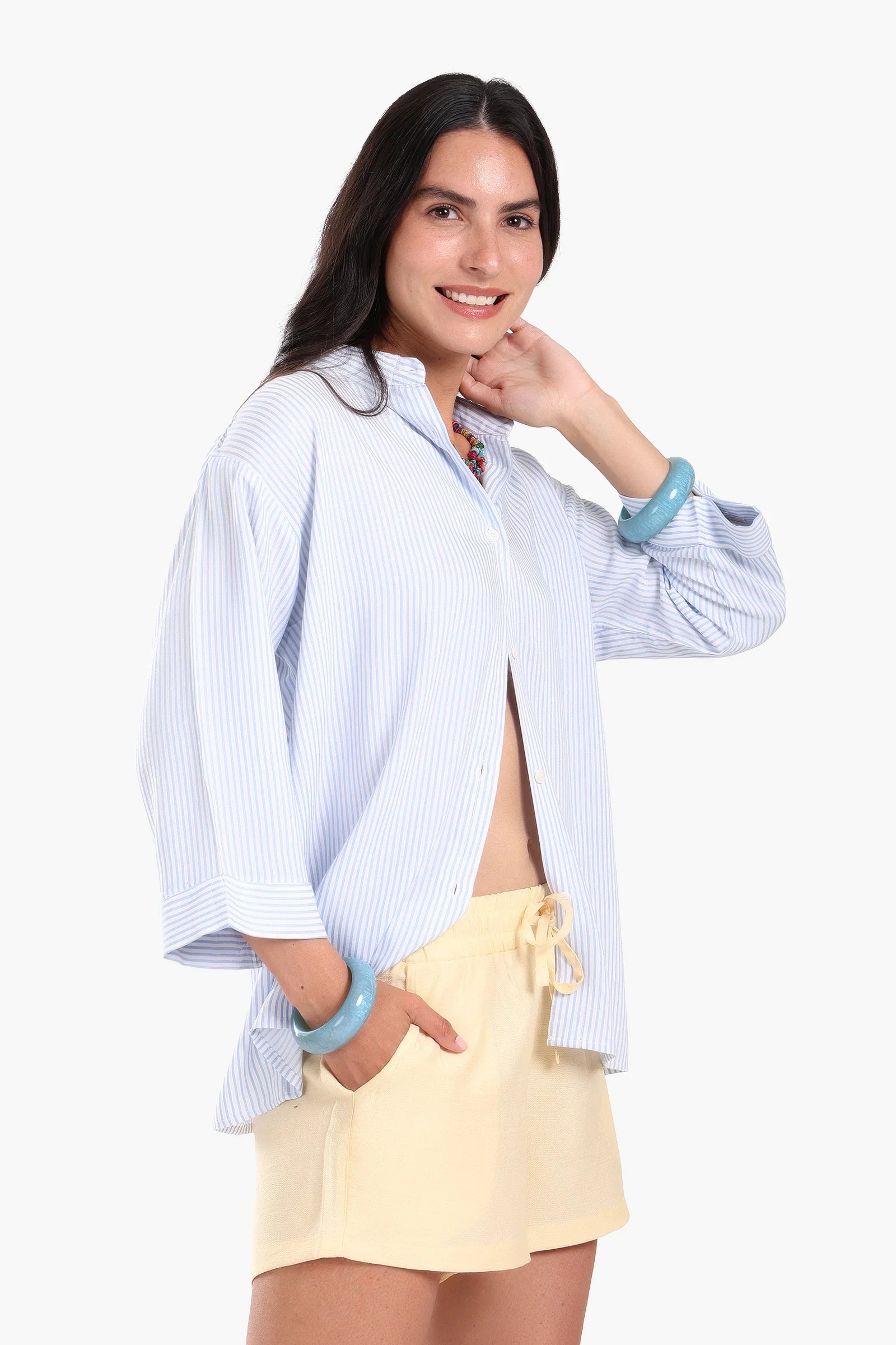 Striped 3/4 Sleeve Shirt