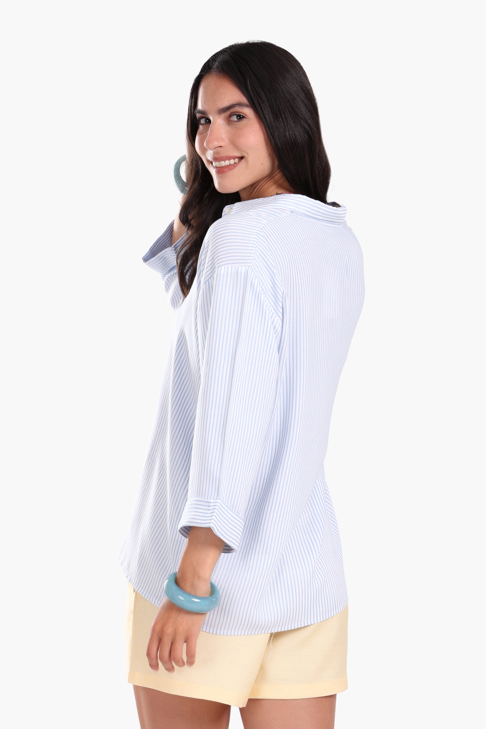 Striped 3/4 Sleeve Shirt