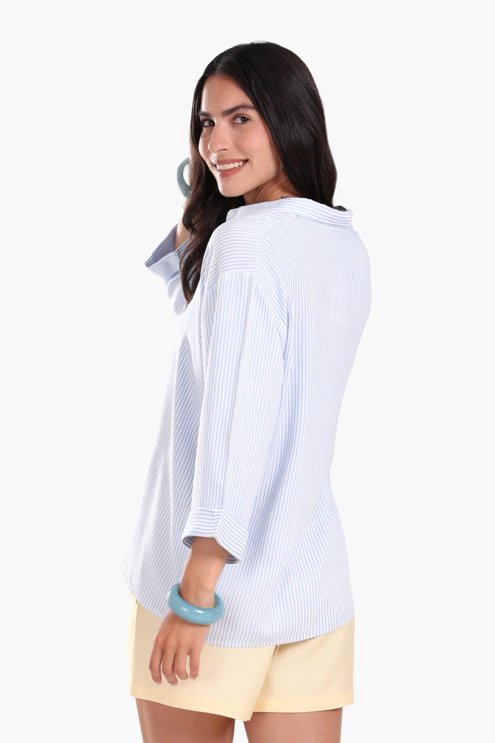Striped 3/4 Sleeve Shirt