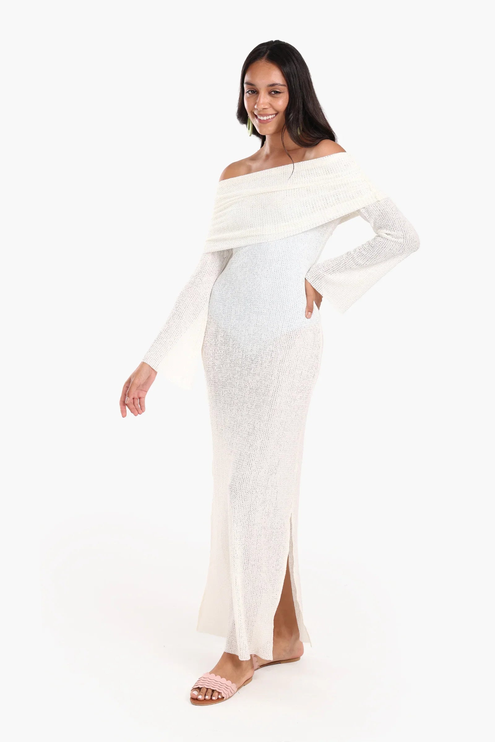 Off-Shoulder Maxi Beach Dress