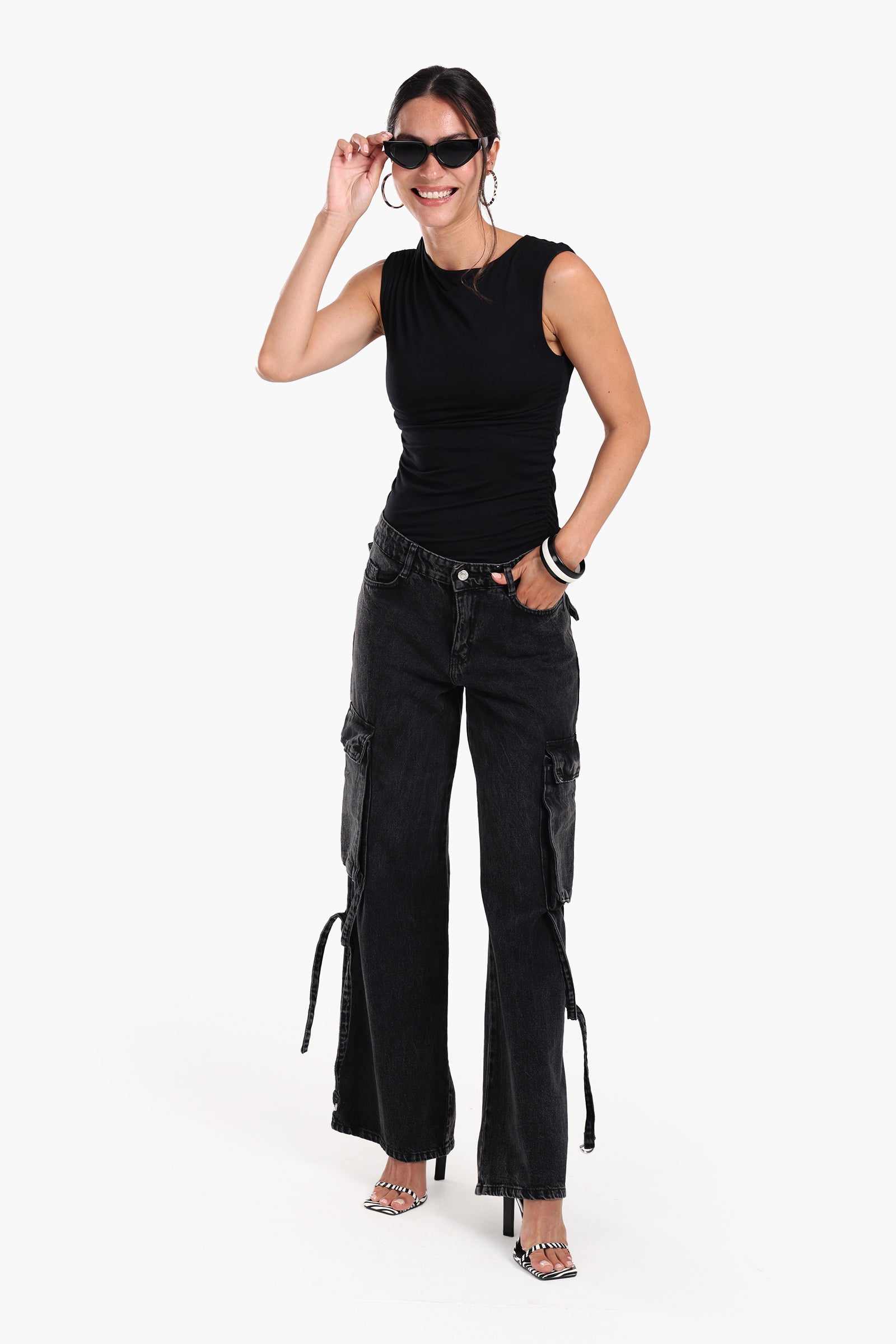 Ruched Side Sleeveless Top