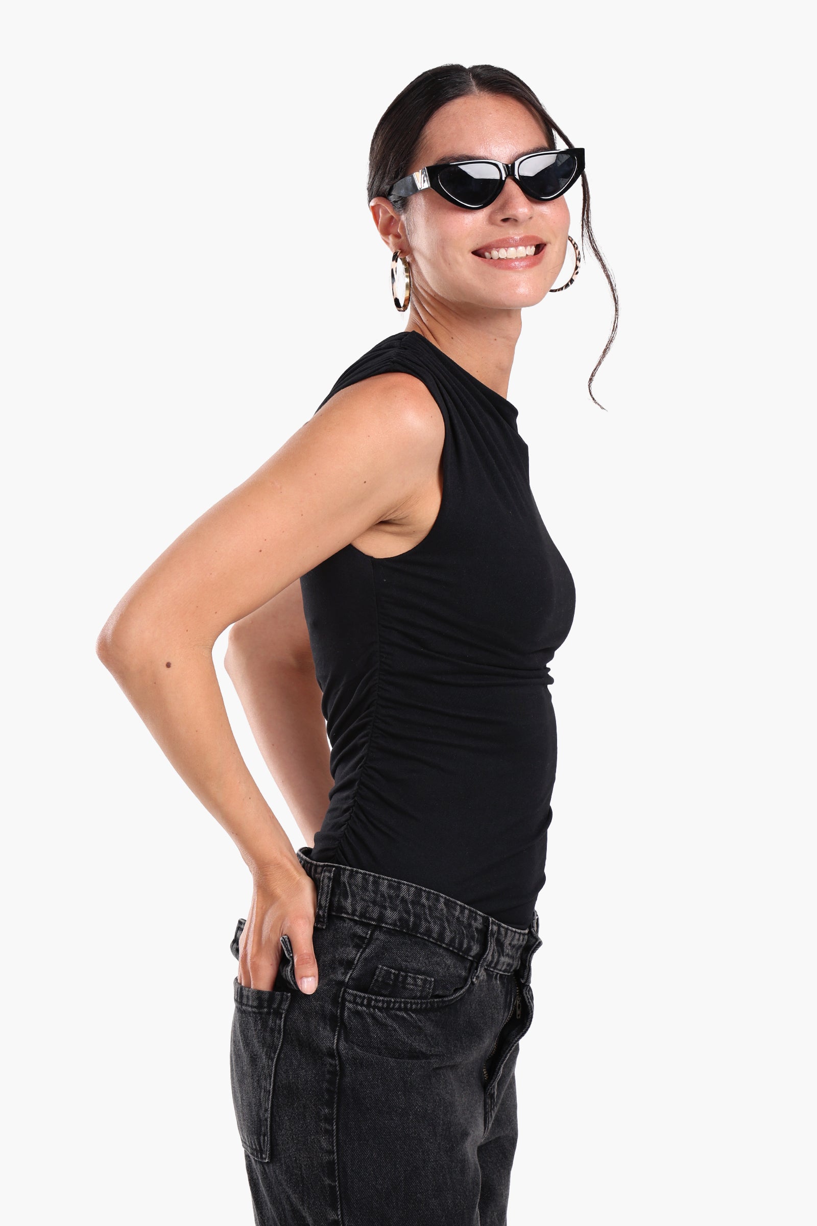 Ruched Side Sleeveless Top