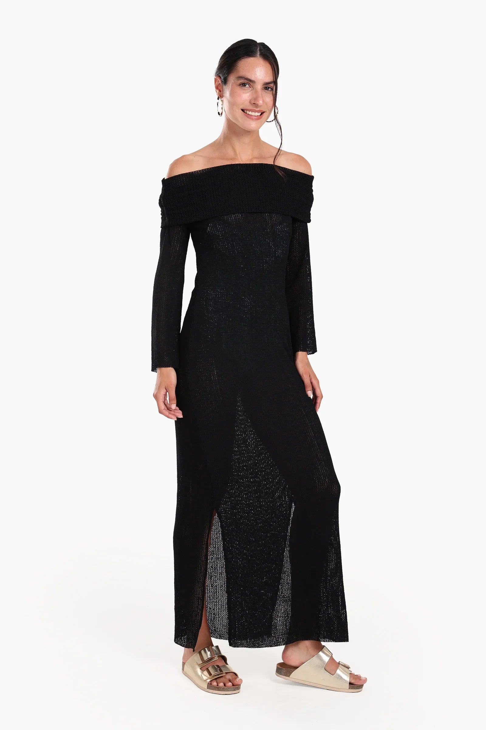 Off-Shoulder Maxi Beach Dress