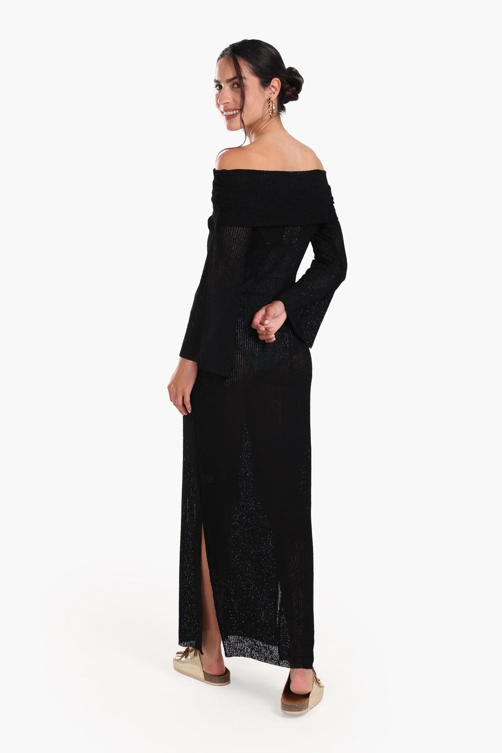 Off-Shoulder Maxi Beach Dress