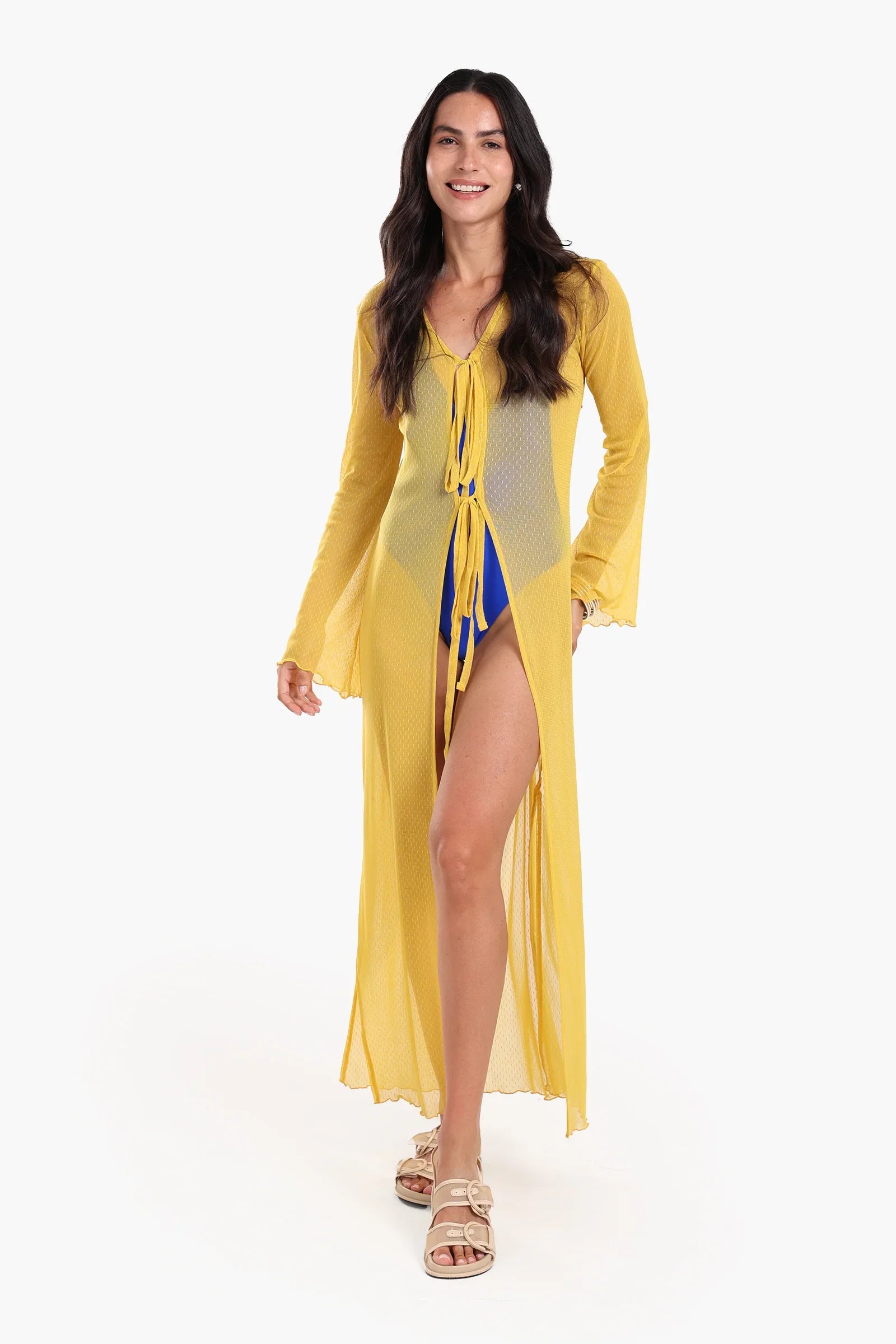 Mesh Beach Kimono Cover-Up