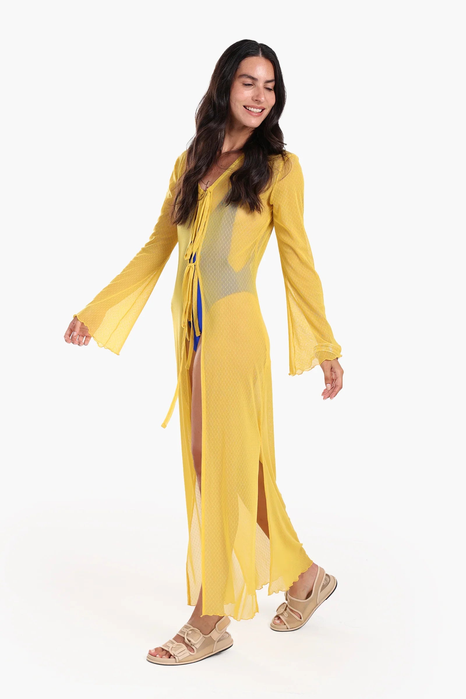 Mesh Beach Kimono Cover-Up