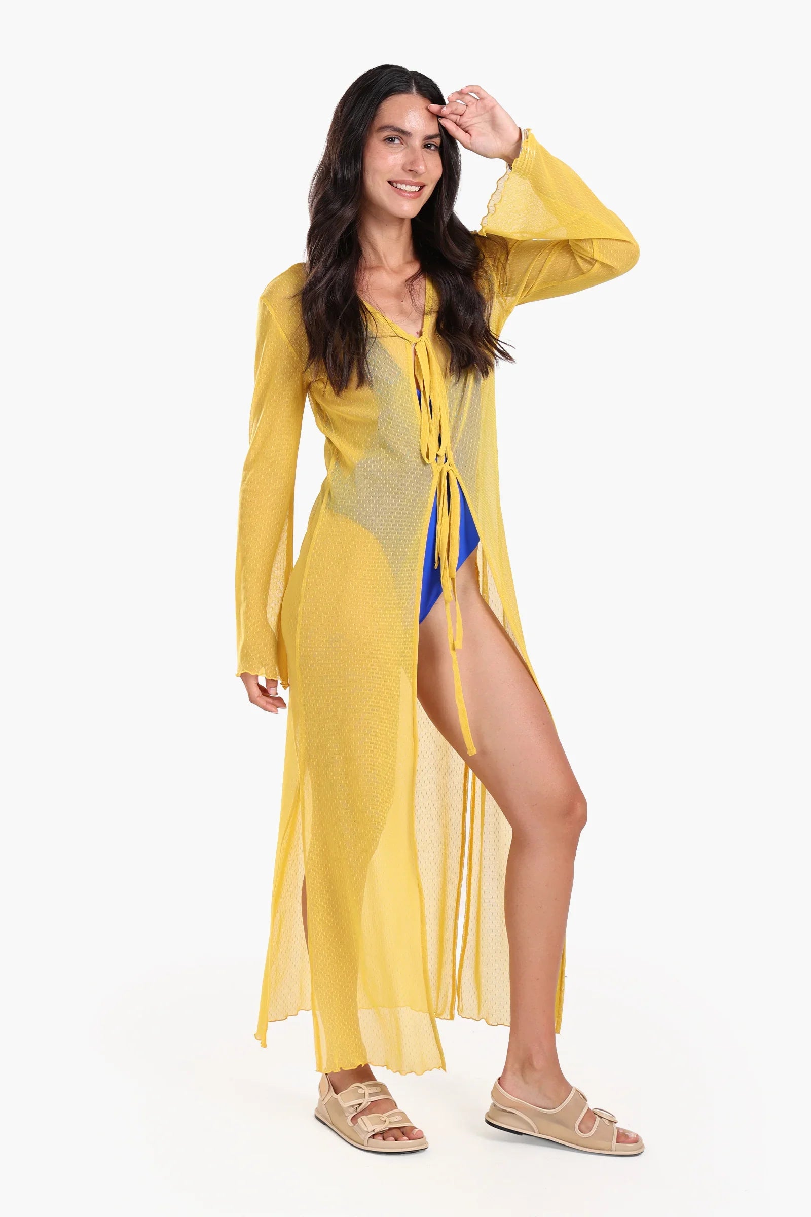 Mesh Beach Kimono Cover-Up