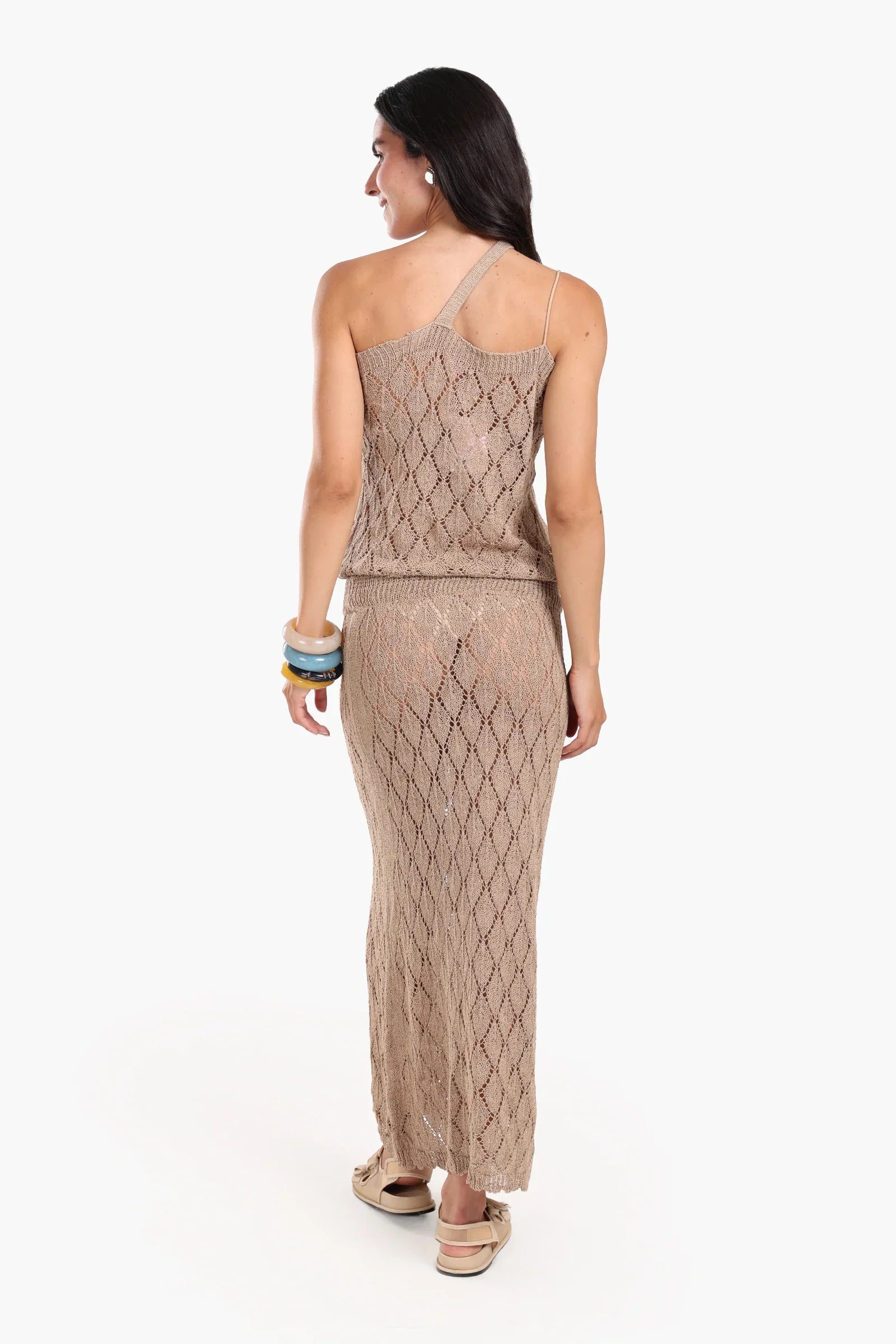 طقم تريكو بدون أكمام للشاطئ