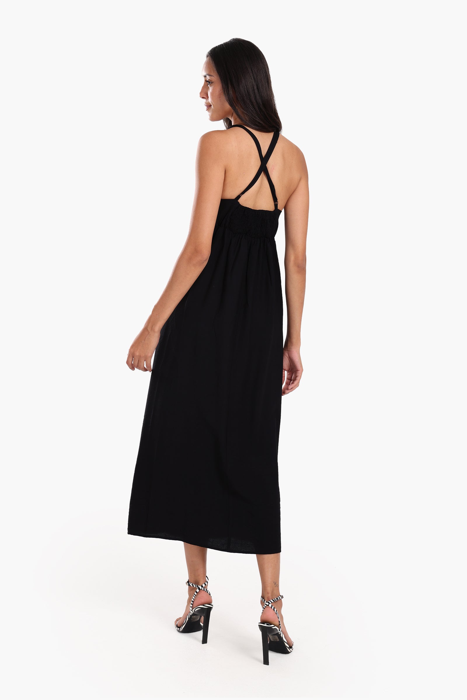 Crisscross Back Midi Dress