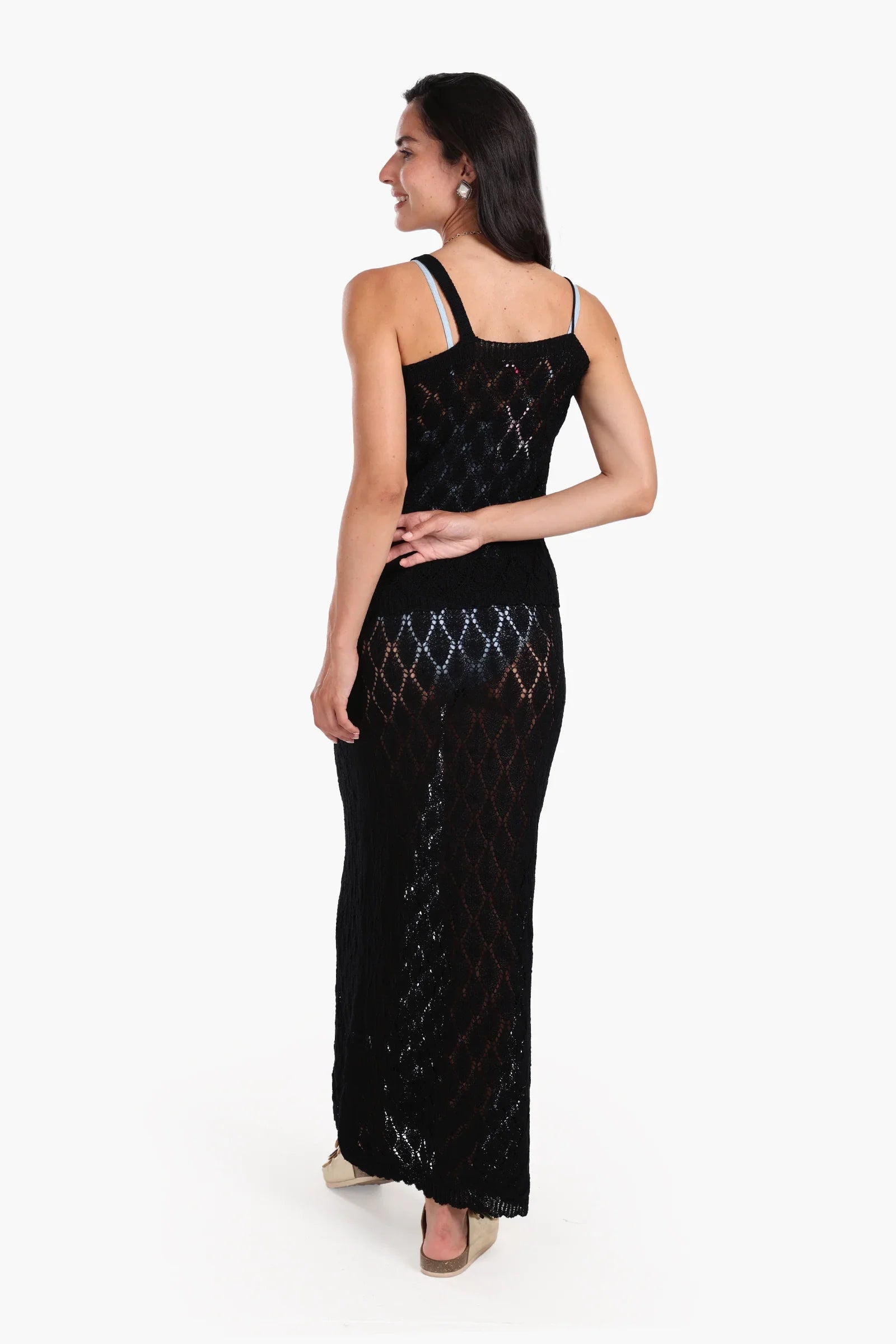 طقم تريكو بدون أكمام للشاطئ