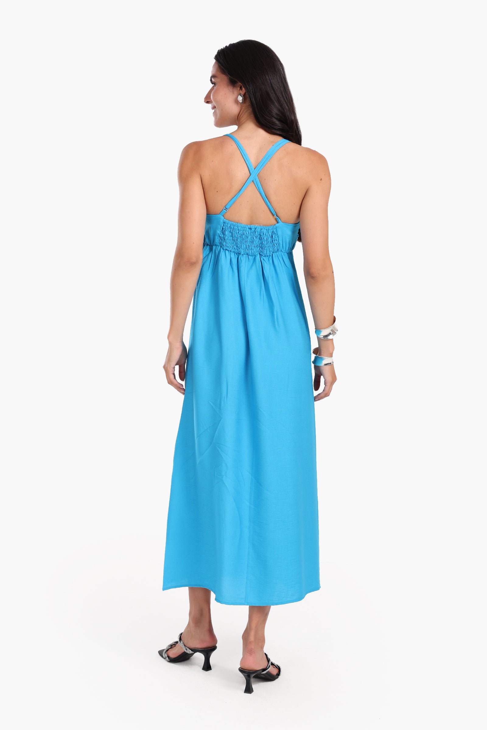 Crisscross Back Midi Dress