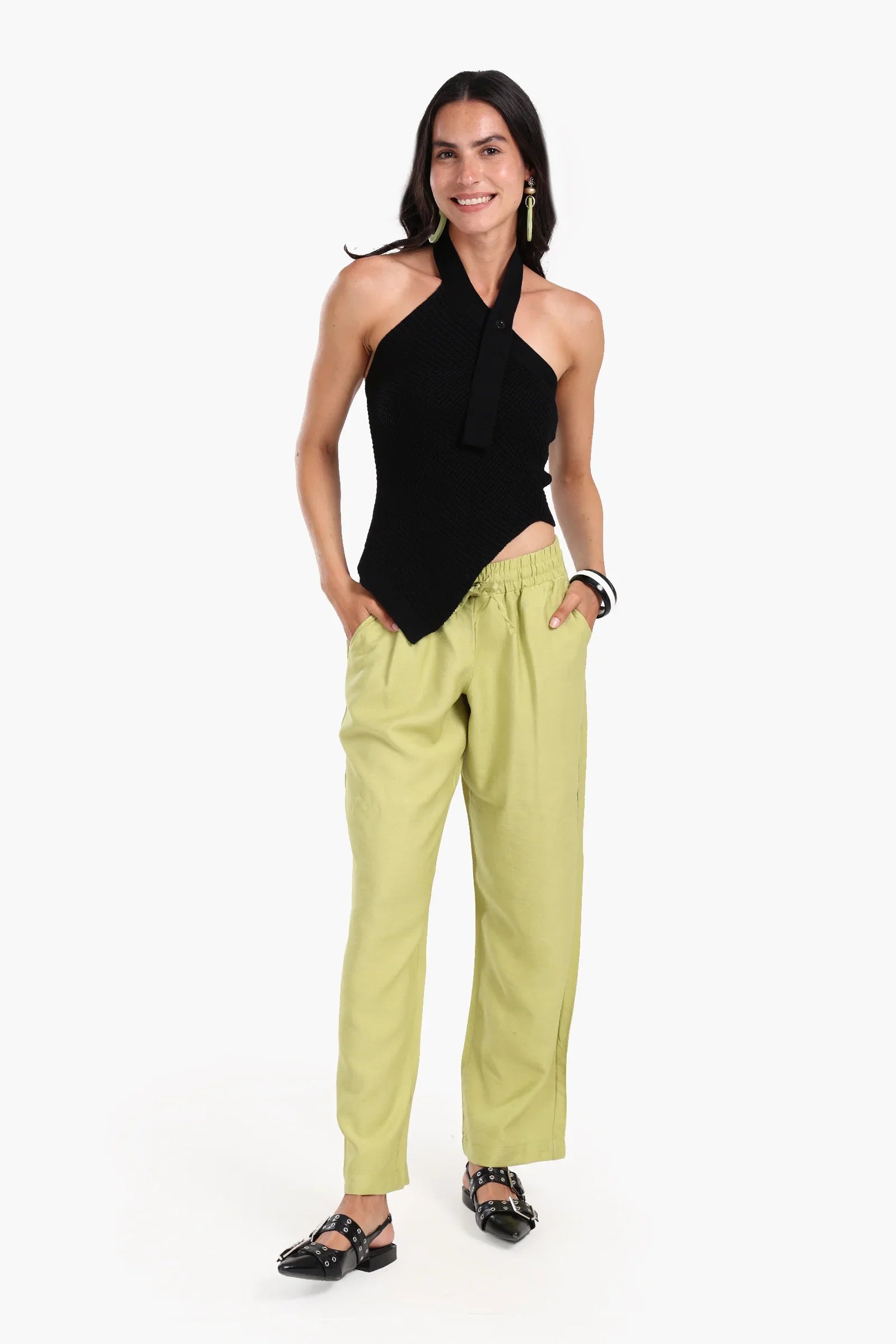 توب تريكو برقبة هالتر غير متماثل