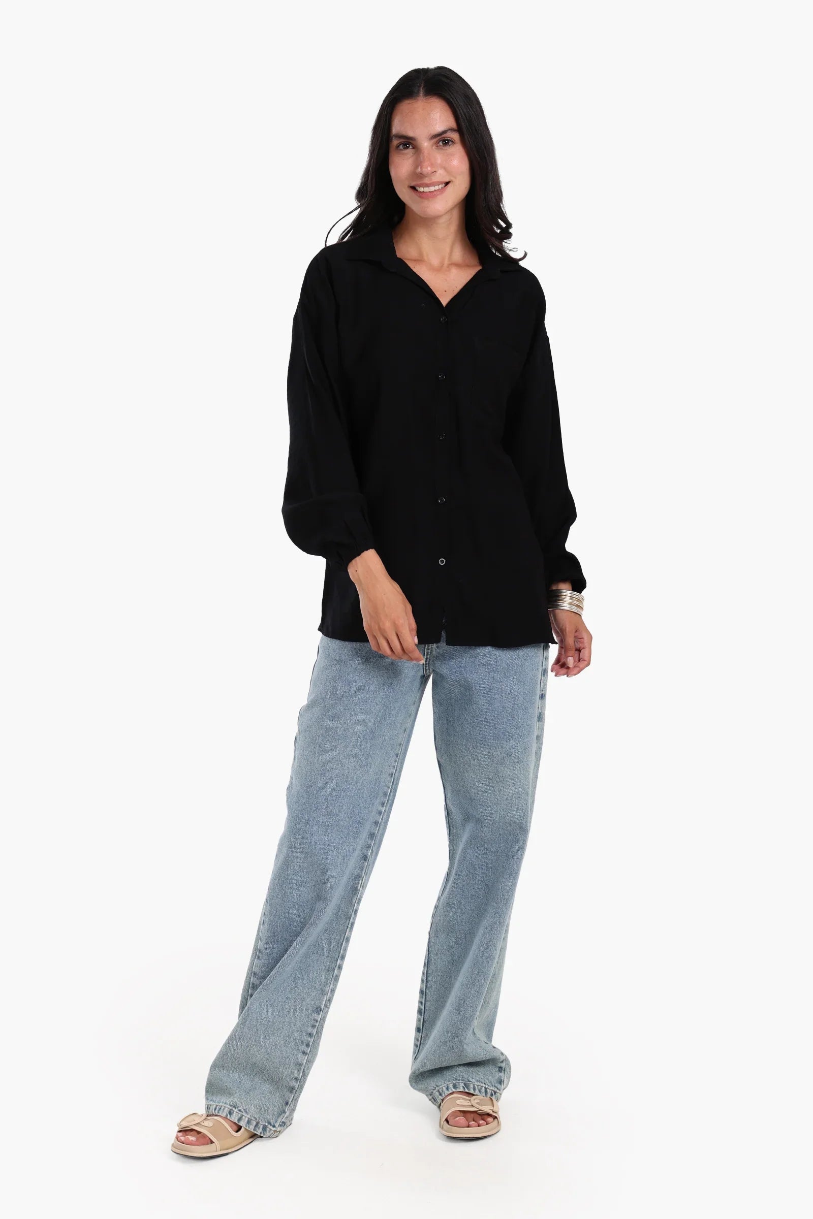 Shirt with Elastic Cuffs