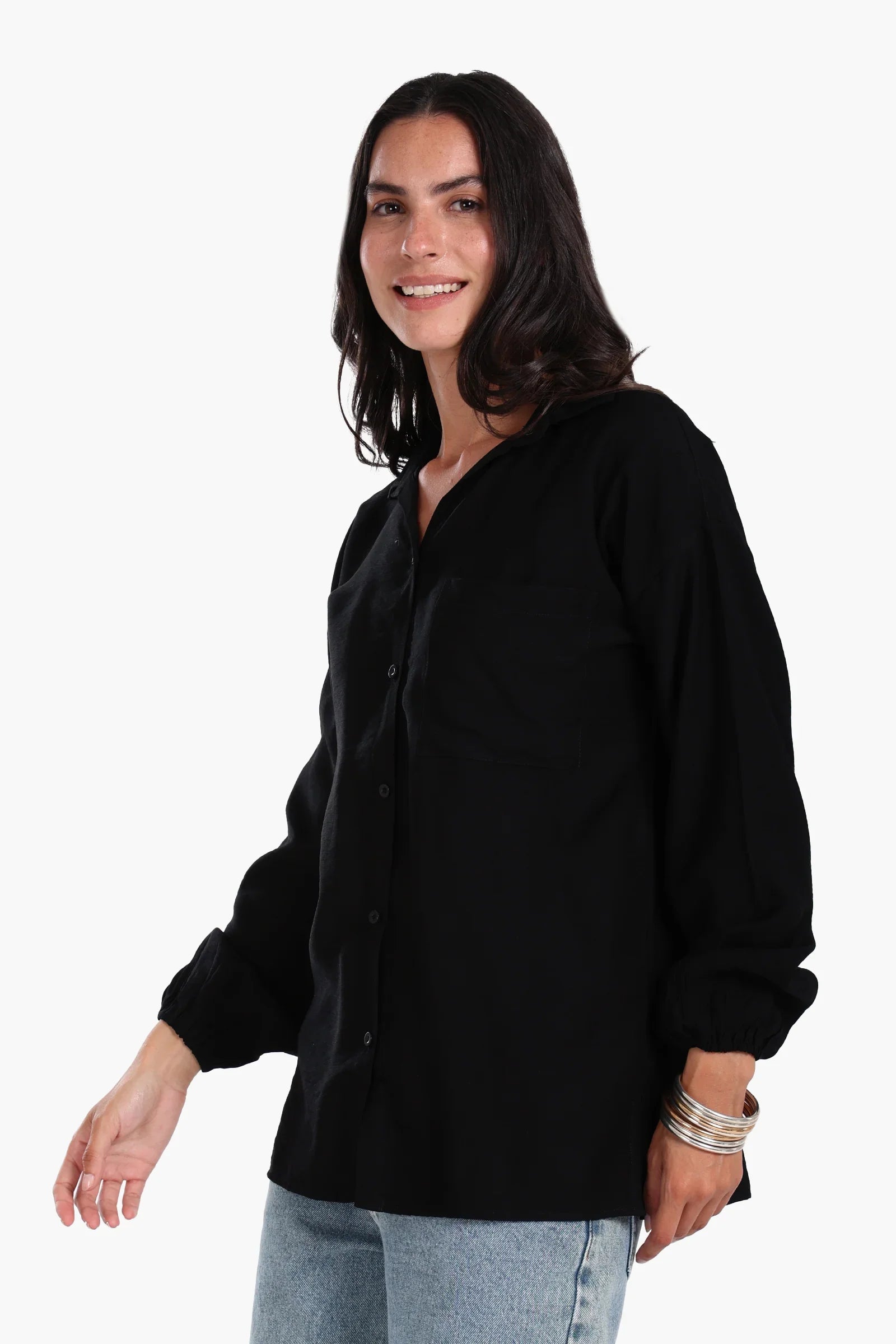 Shirt with Elastic Cuffs