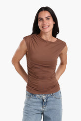 Ruched Side Sleeveless Top