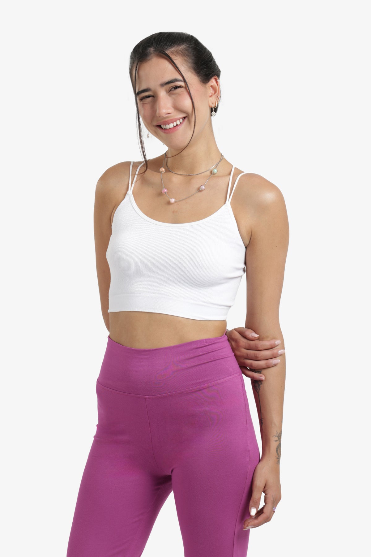 توب بحمالات رفيعة مزدوجة