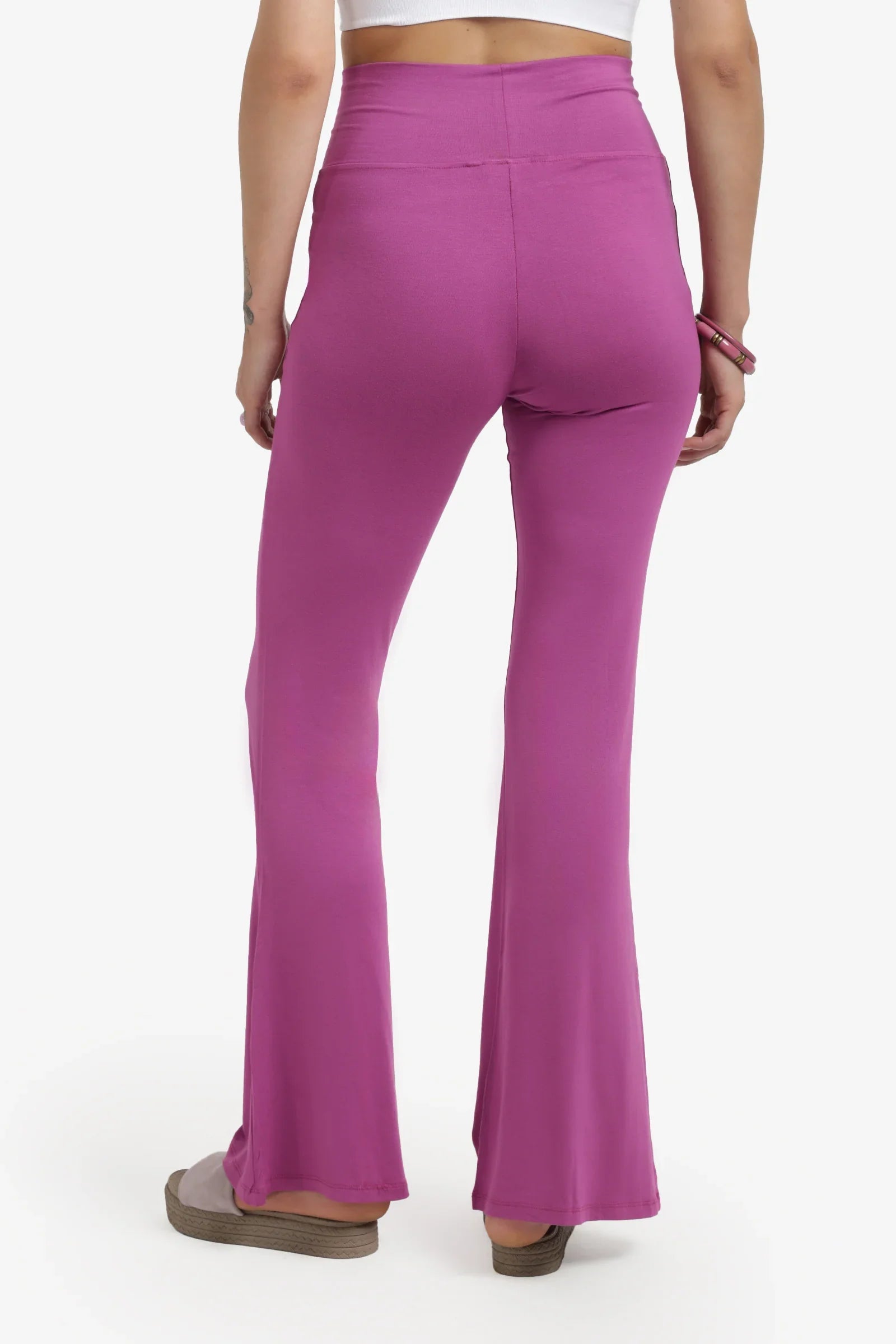 Elastic Waist Flare Pants