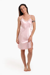 Satin Nightgown with Lace