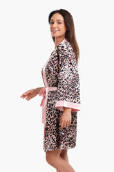 Tiger Print Satin Robe