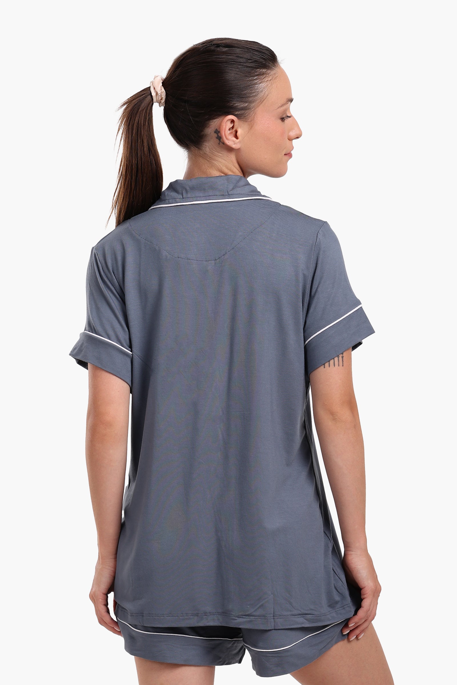 Color Piping Poplin Pyjama Set