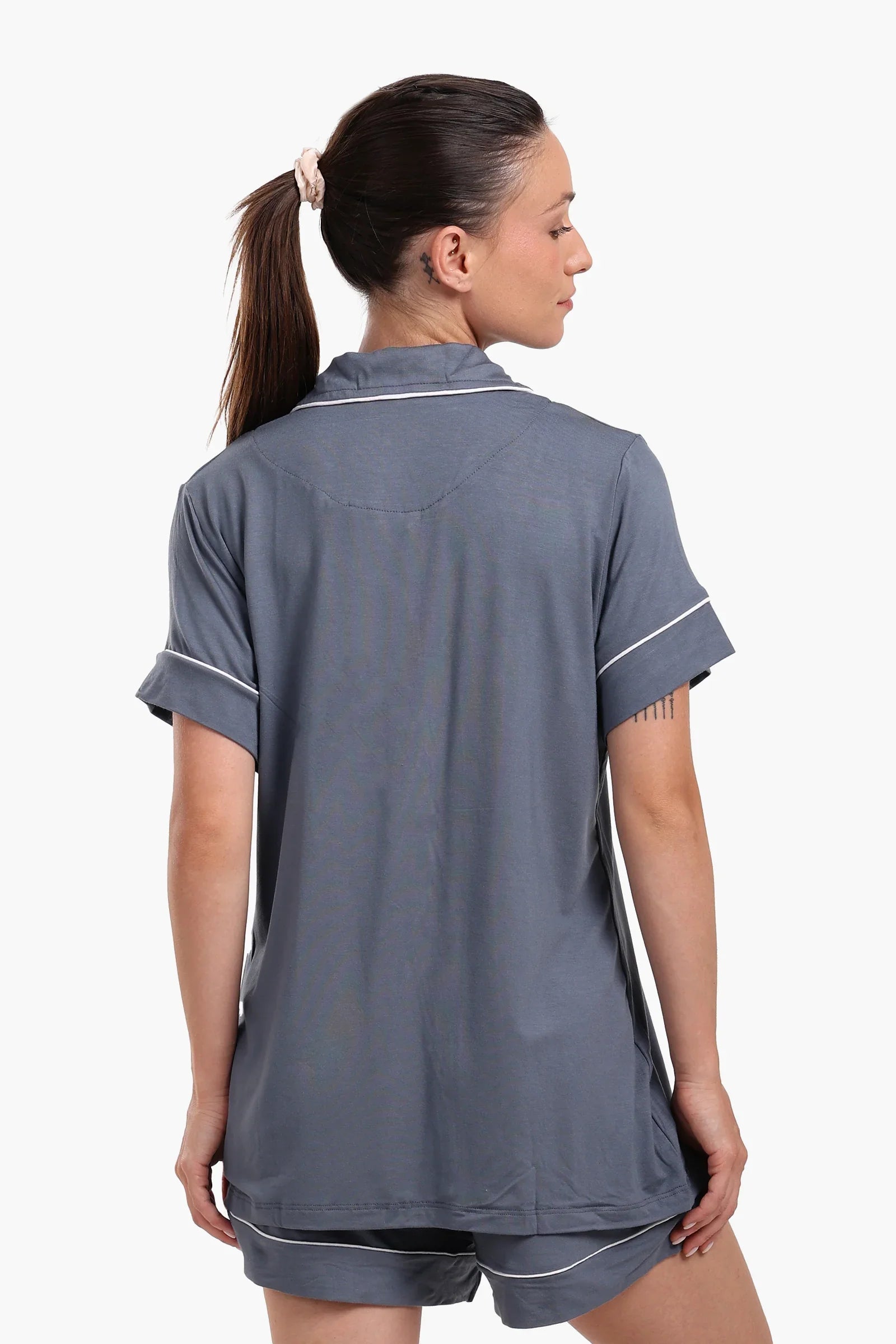 Color Piping Poplin Pyjama Set