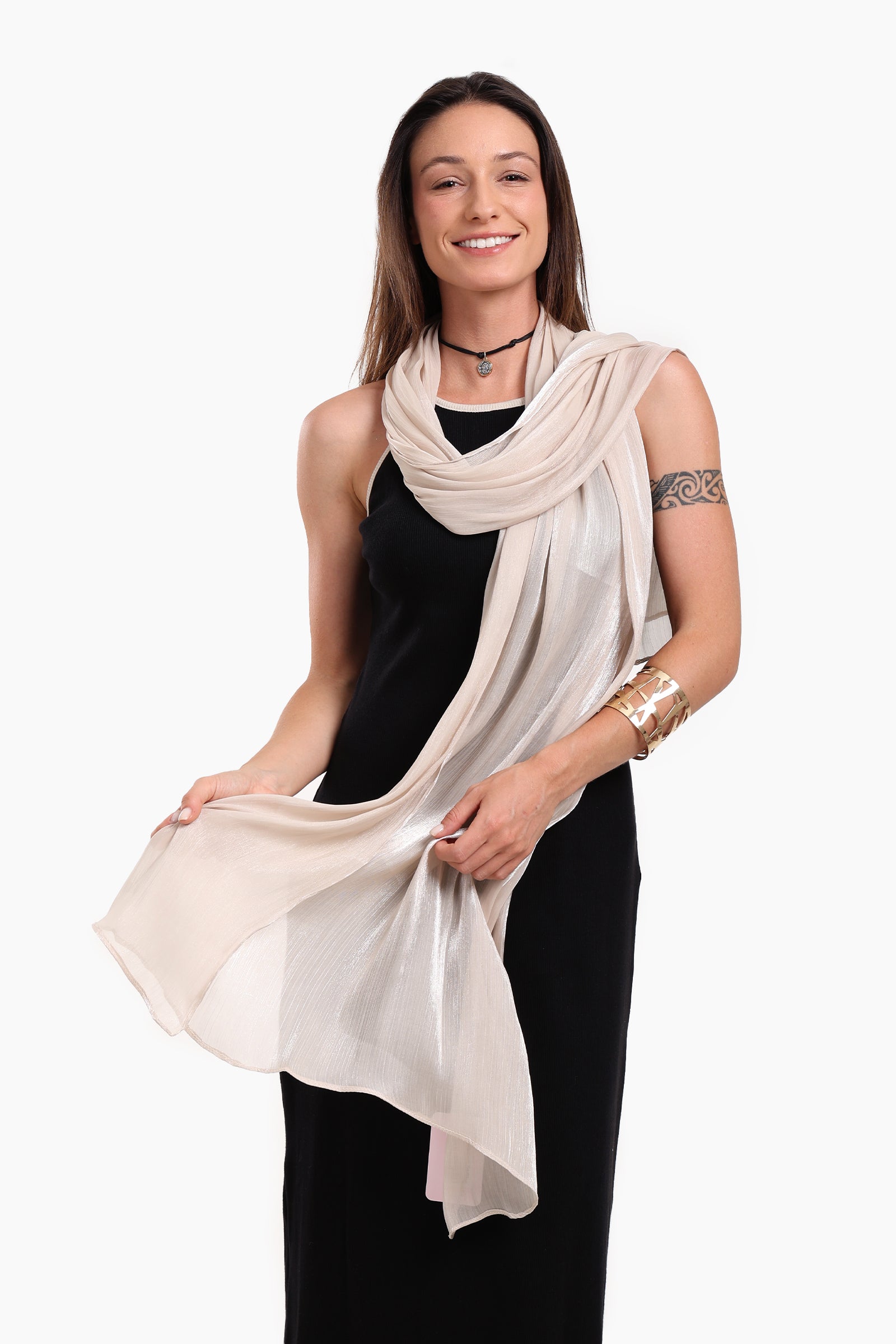 Cotton Organza Crinkle Scarf