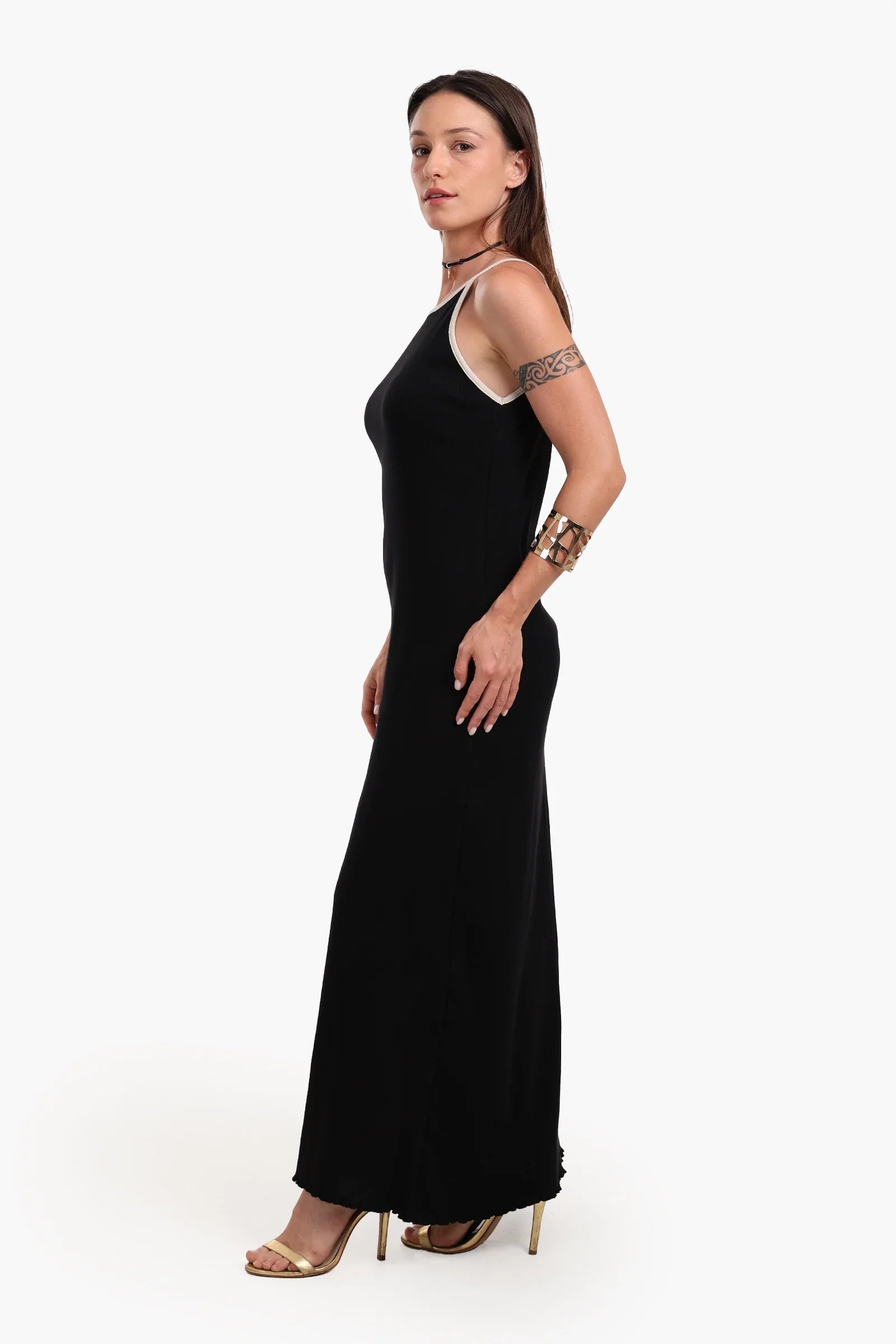 Maxi Dress with Frilled Edge