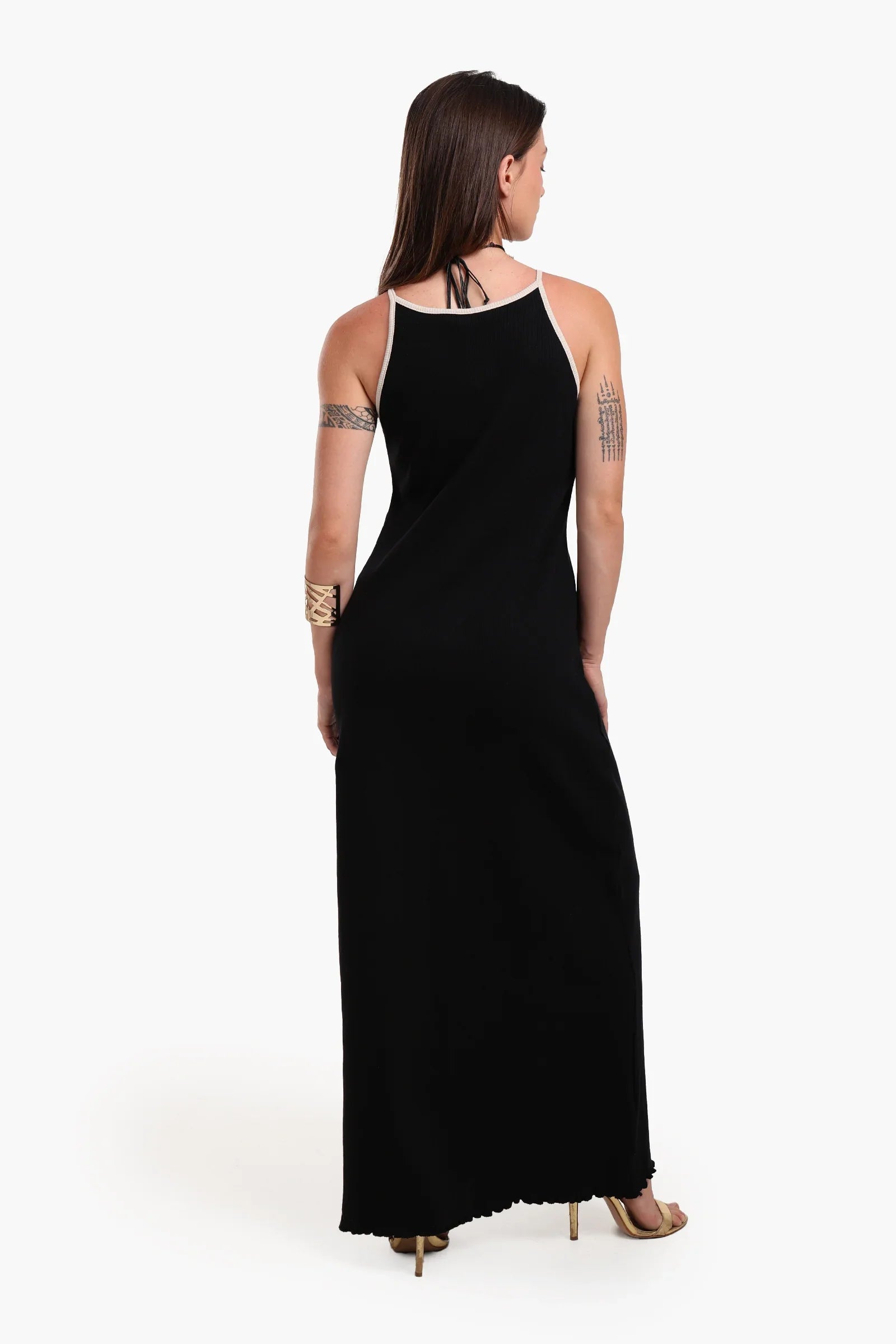 Maxi Dress with Frilled Edge